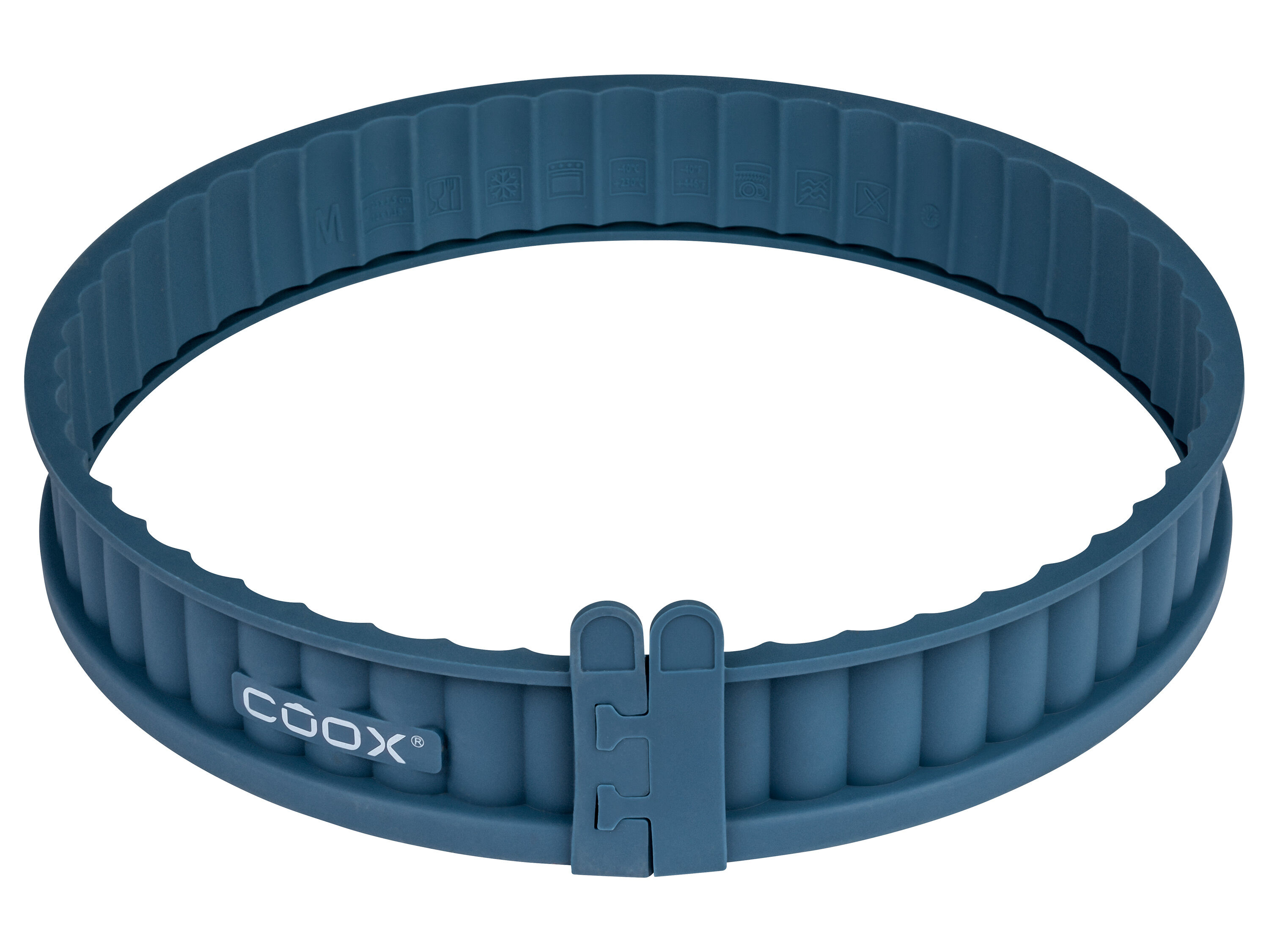 Coox Siliconen quichevorm met glazen bodem (Grijs/blauw) - 4260191680122
