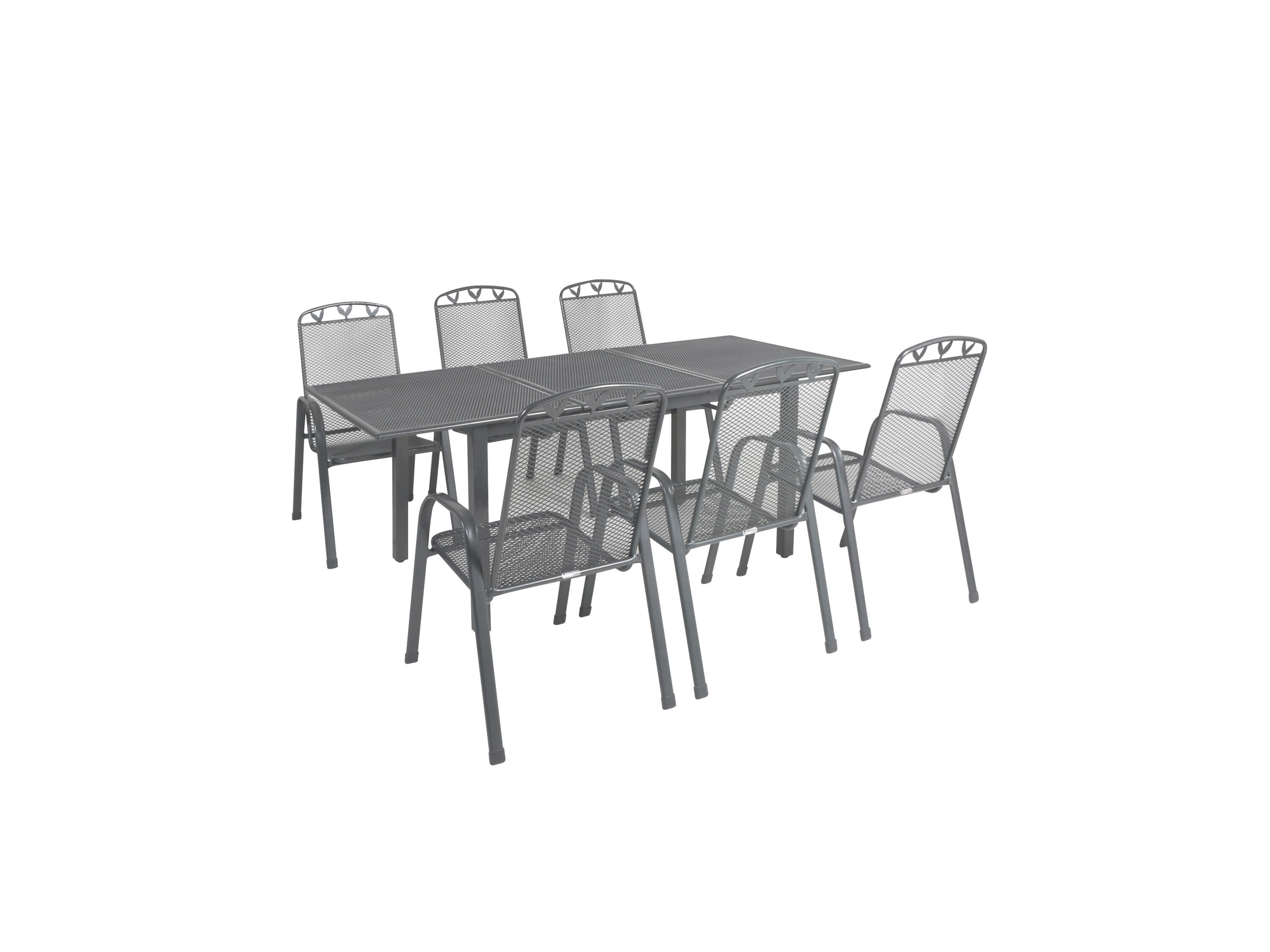 Greemotion Tuinset Toulouse (Uitschuifbare tafel + 6 stapelstoelen, 140-200 x 74 x 90 cm) - 4005437070134