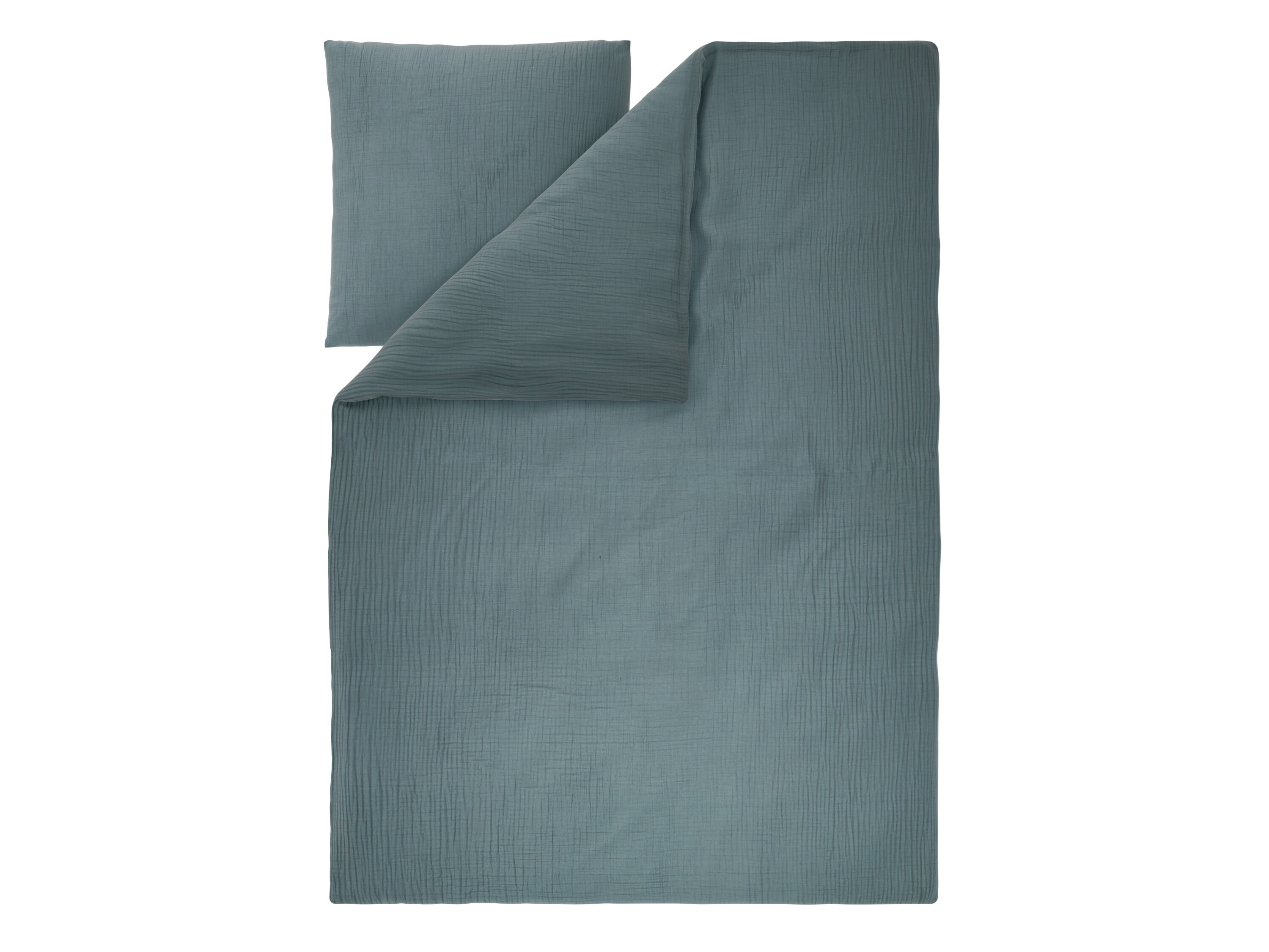 LIVARNO Mousseline dekbedovertrek 140 x 200 cm (Donkerblauw) - 4052916910429