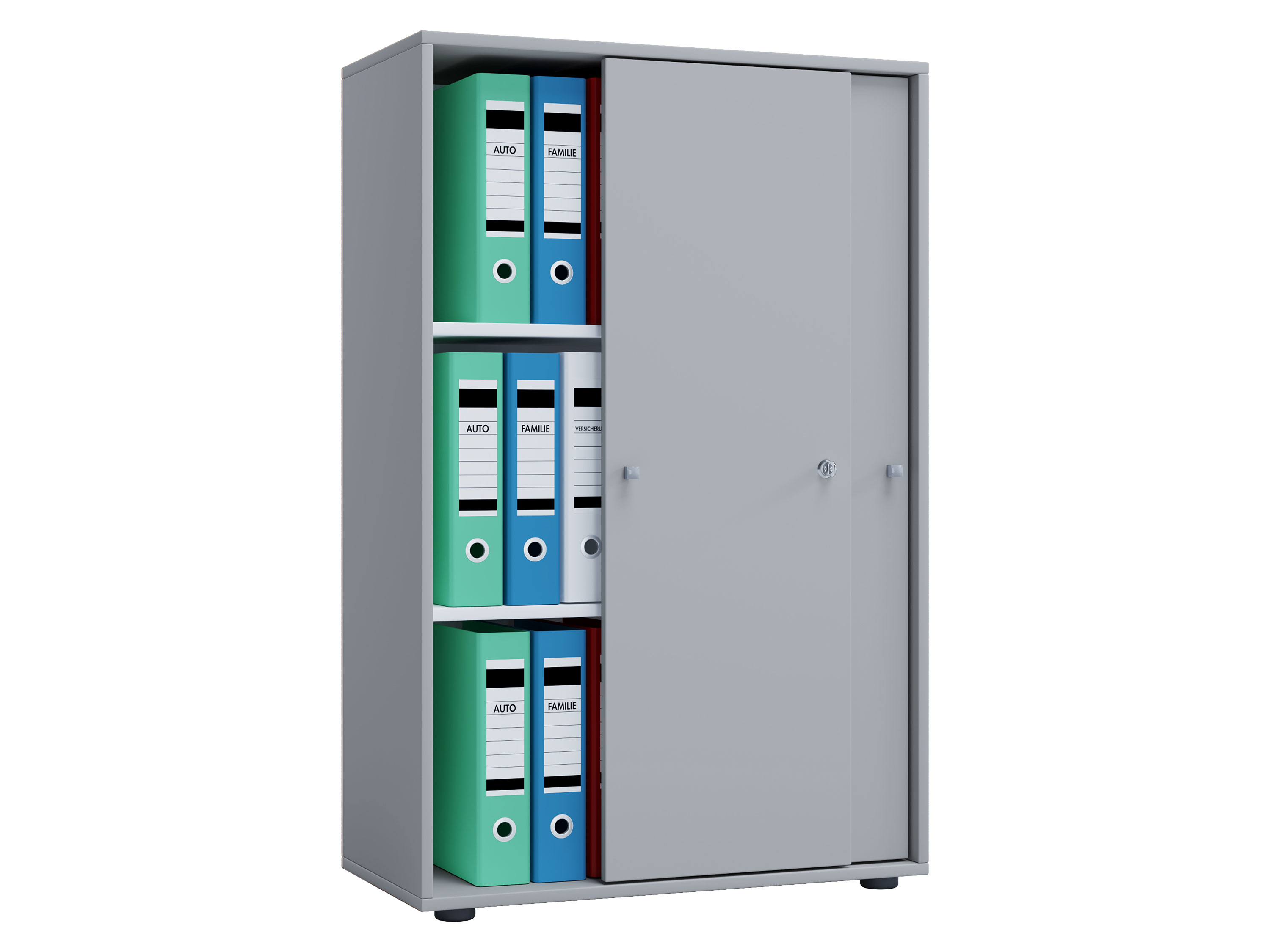 VCM Kast Lona (Schuifdeuren, Grijs, XL) - 4051814371141