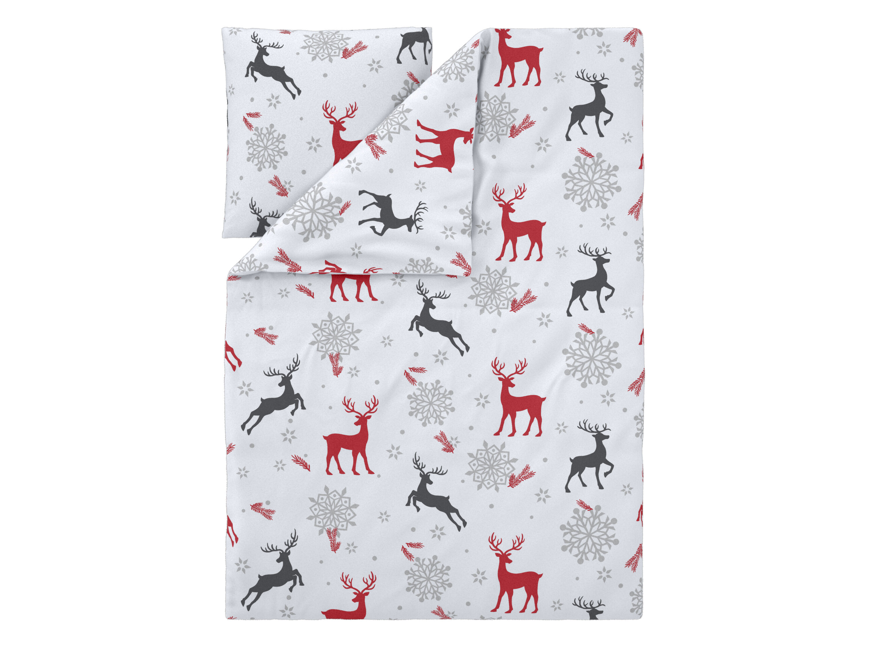 LIVARNO Dekbedovertrek Fleece 140 x 200 cm (Let op: LV OSNL) (Rendier/wit) - 4052916821664