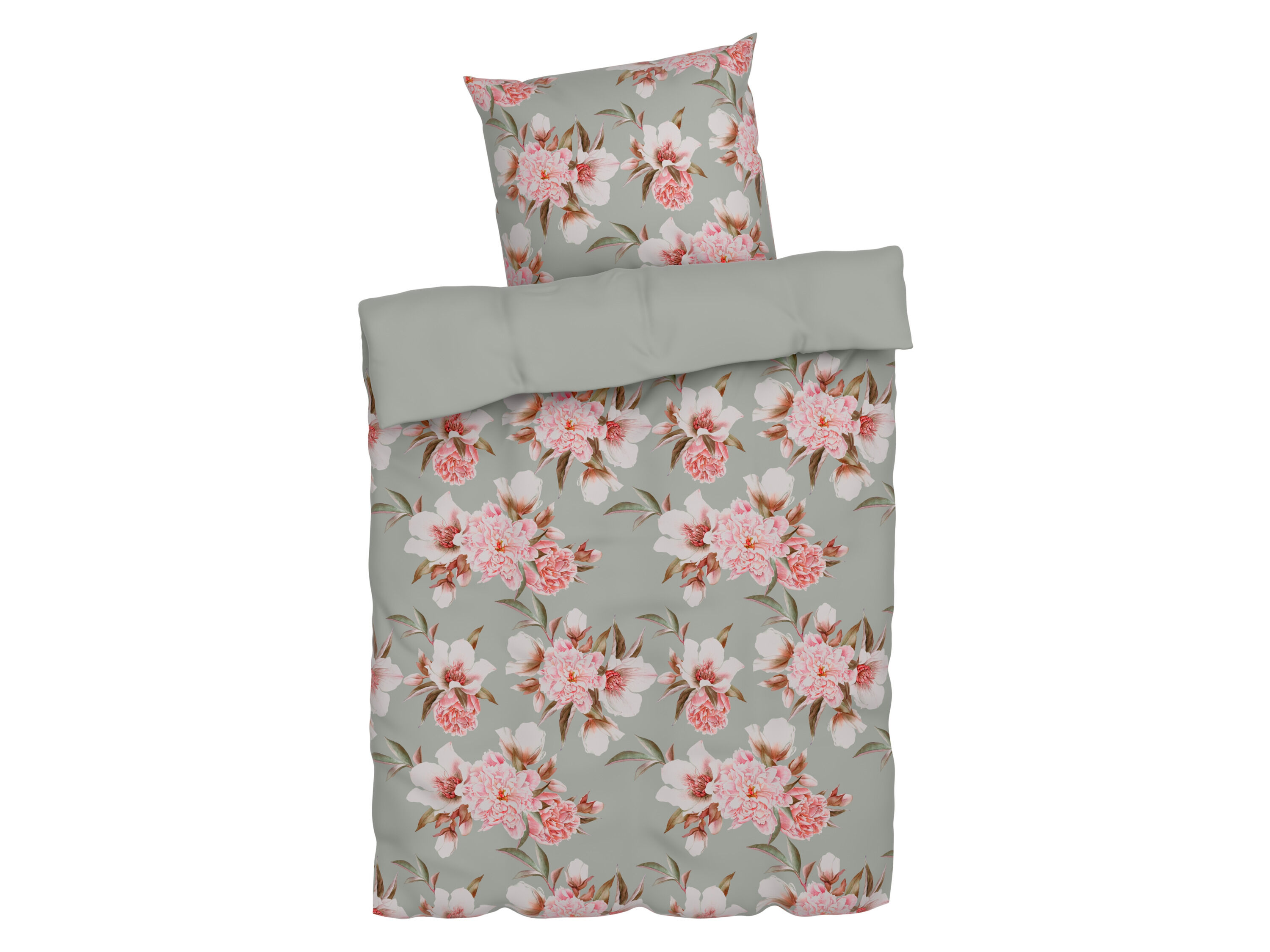 LIVARNO home Microfiber satijnen beddengoed, ademend, 140 x 200 cm (let op: LV OSNL) (bloemen) - 4052916670675