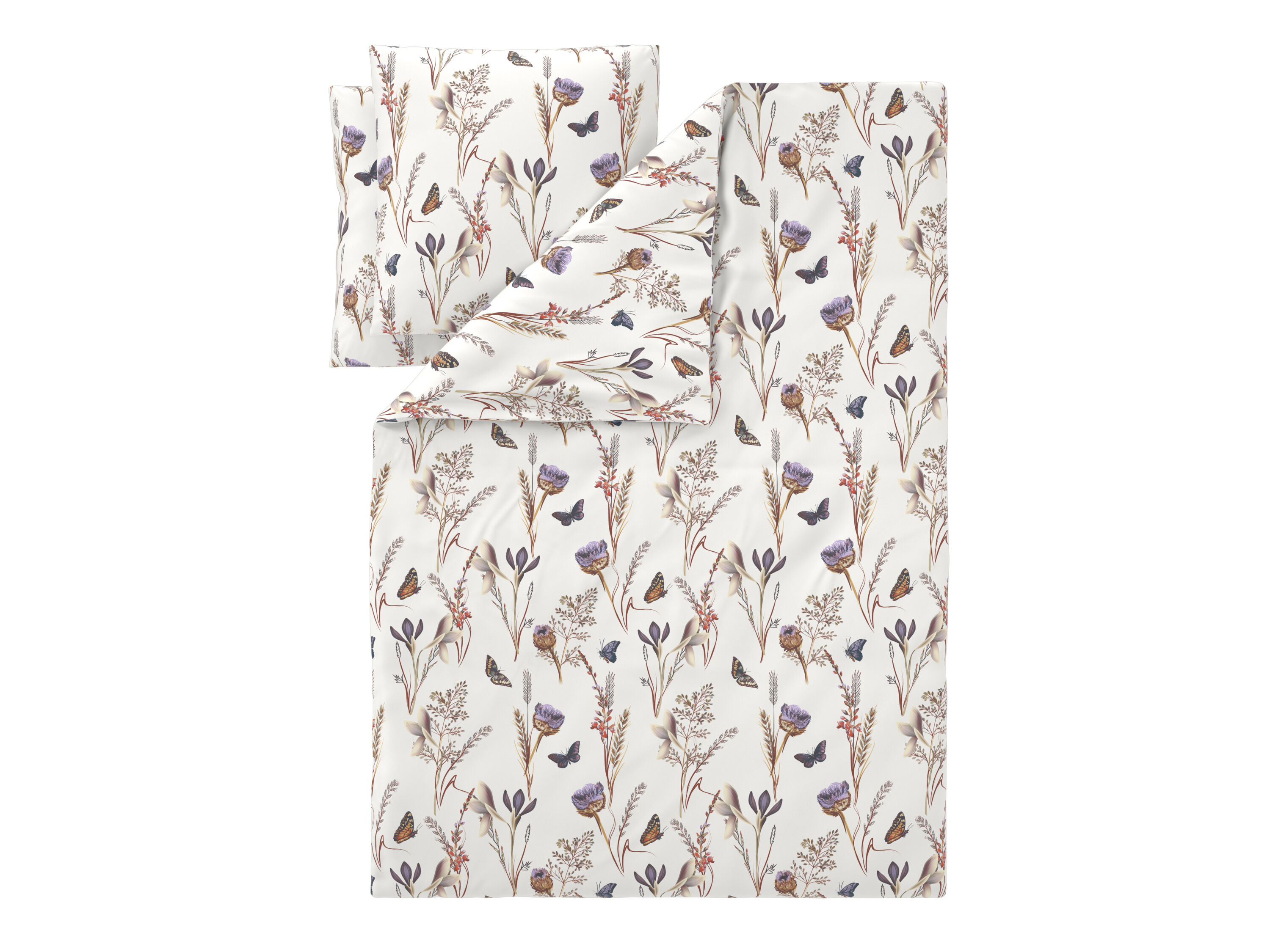 LIVARNO Satijnen dekbedovertrek 240 x 220 cm (Bloemen/wit) - 4054599100906