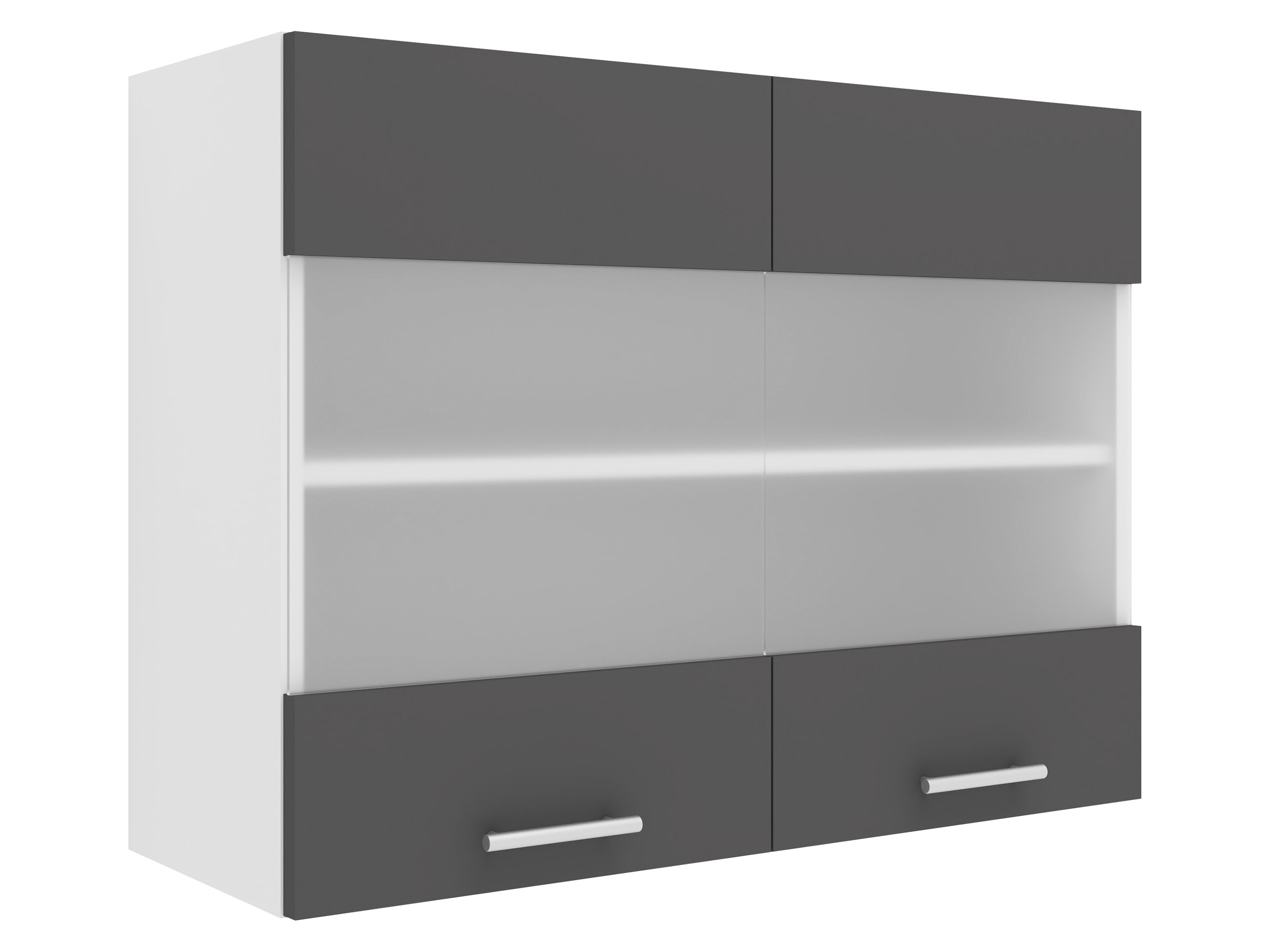 VCM Wandkast Esilo (Hangende kast, Wit/antraciet, 2 Glastüren) - 4051814423314