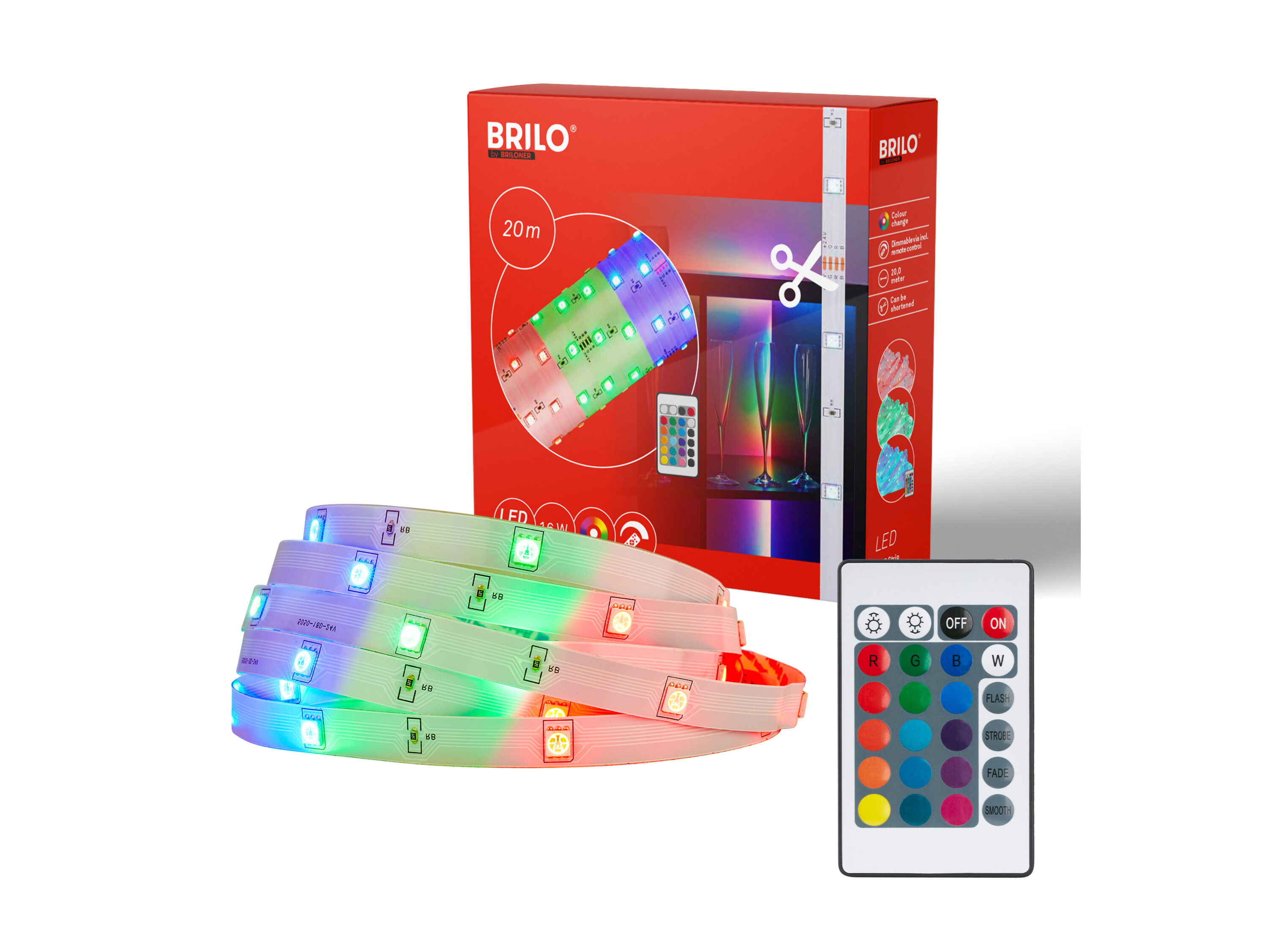 Briloner RGB LED-strip (20m) - 4002707472346
