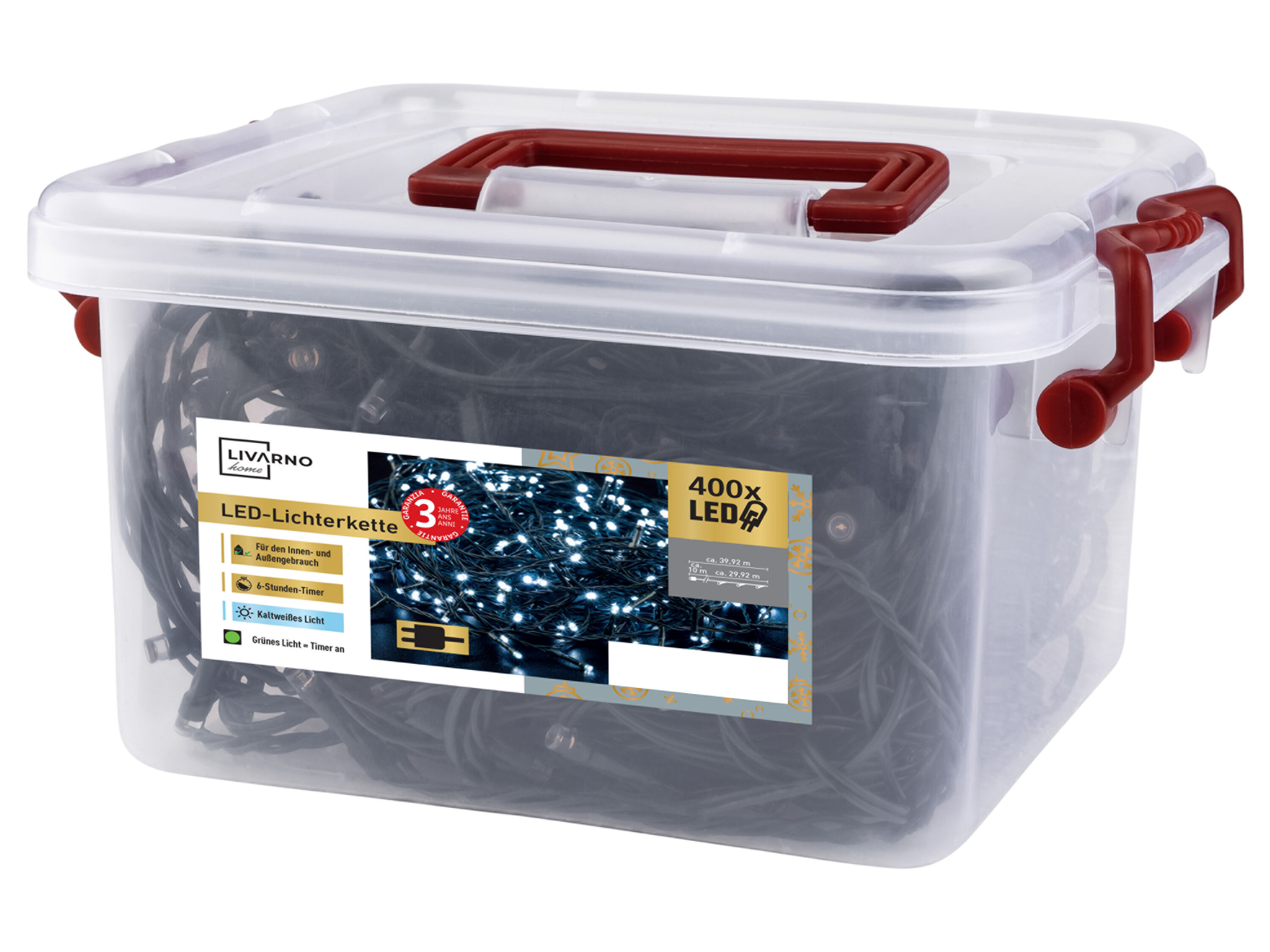 LIVARNO home LED-lichtsnoer 400 LED's (Koudwit) - 4052916738221