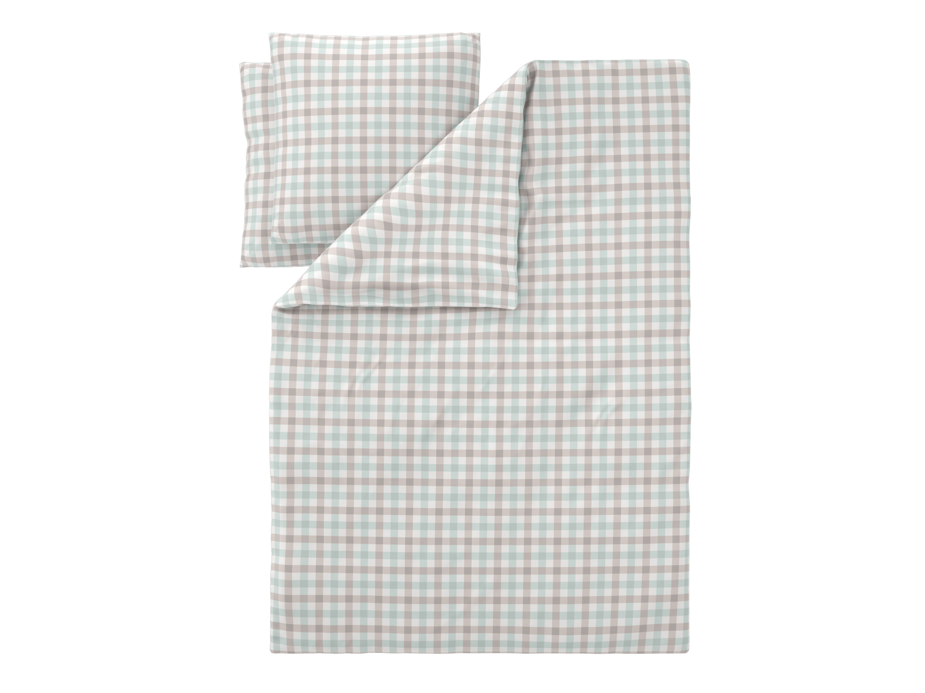 LIVARNO Microvezel-satijnen dekbedovertrek, 200 x 200 cm (Geruit) - 4052916984895