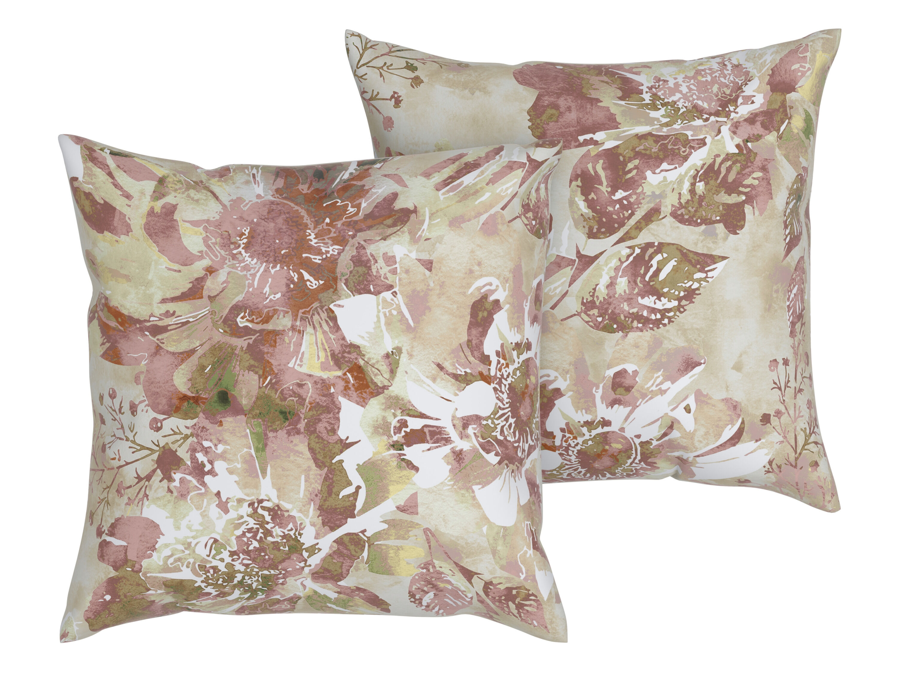 LIVARNO home 2 Kussenslopen 60 x 50 cm (Bruin bloemen) - 4052916638774