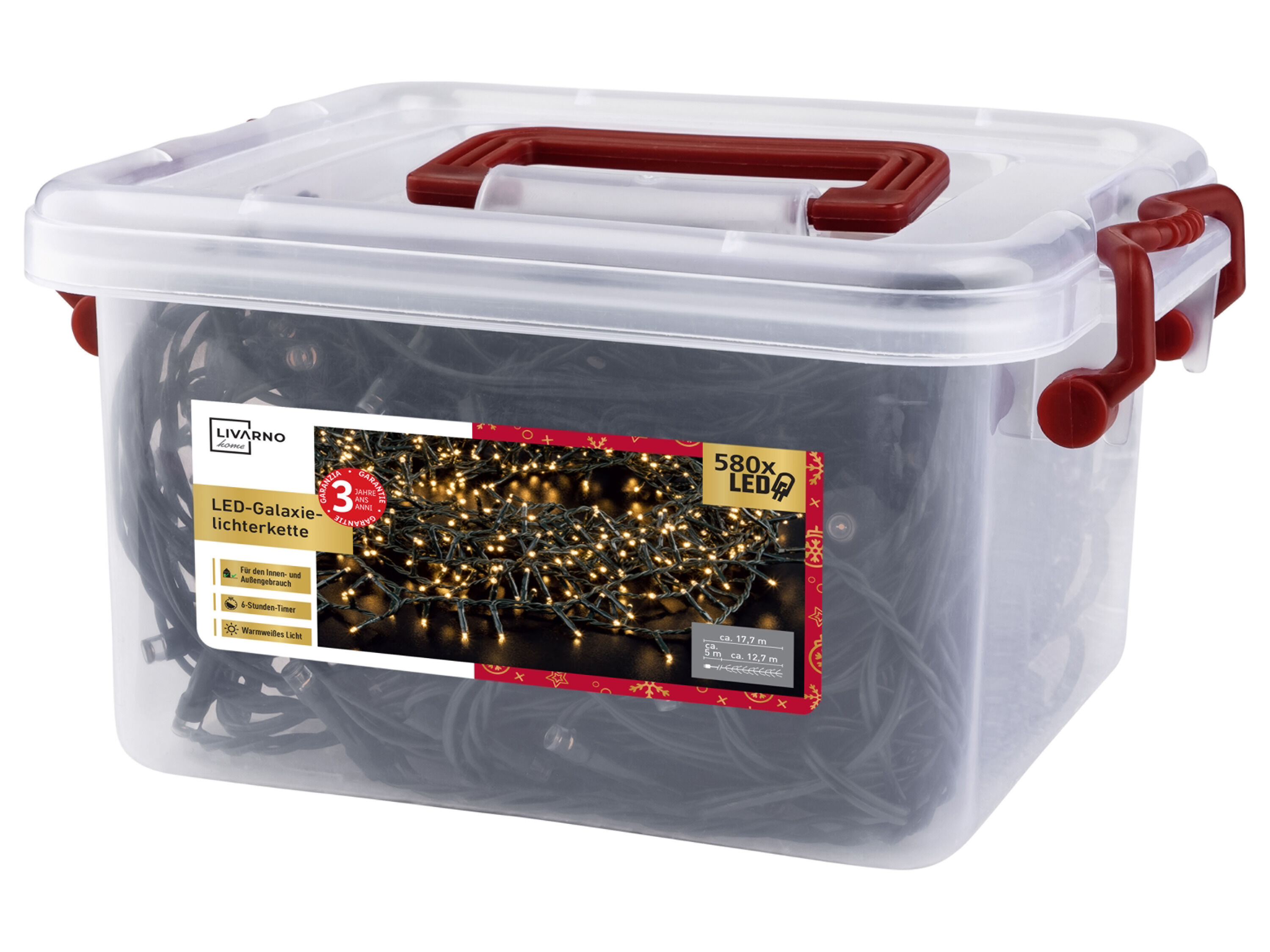 LIVARNO home LED-lichtsnoer Galaxy 580 LED's (Warmwit) - 4052916728895