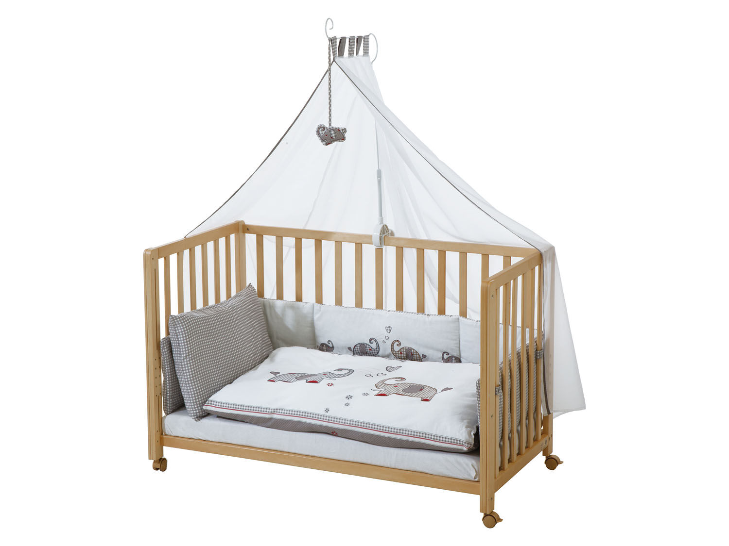 roba Babybed Room Bed 60 x 120 cm (Jumbo Twins grijs, Naturel) - 4005317274881