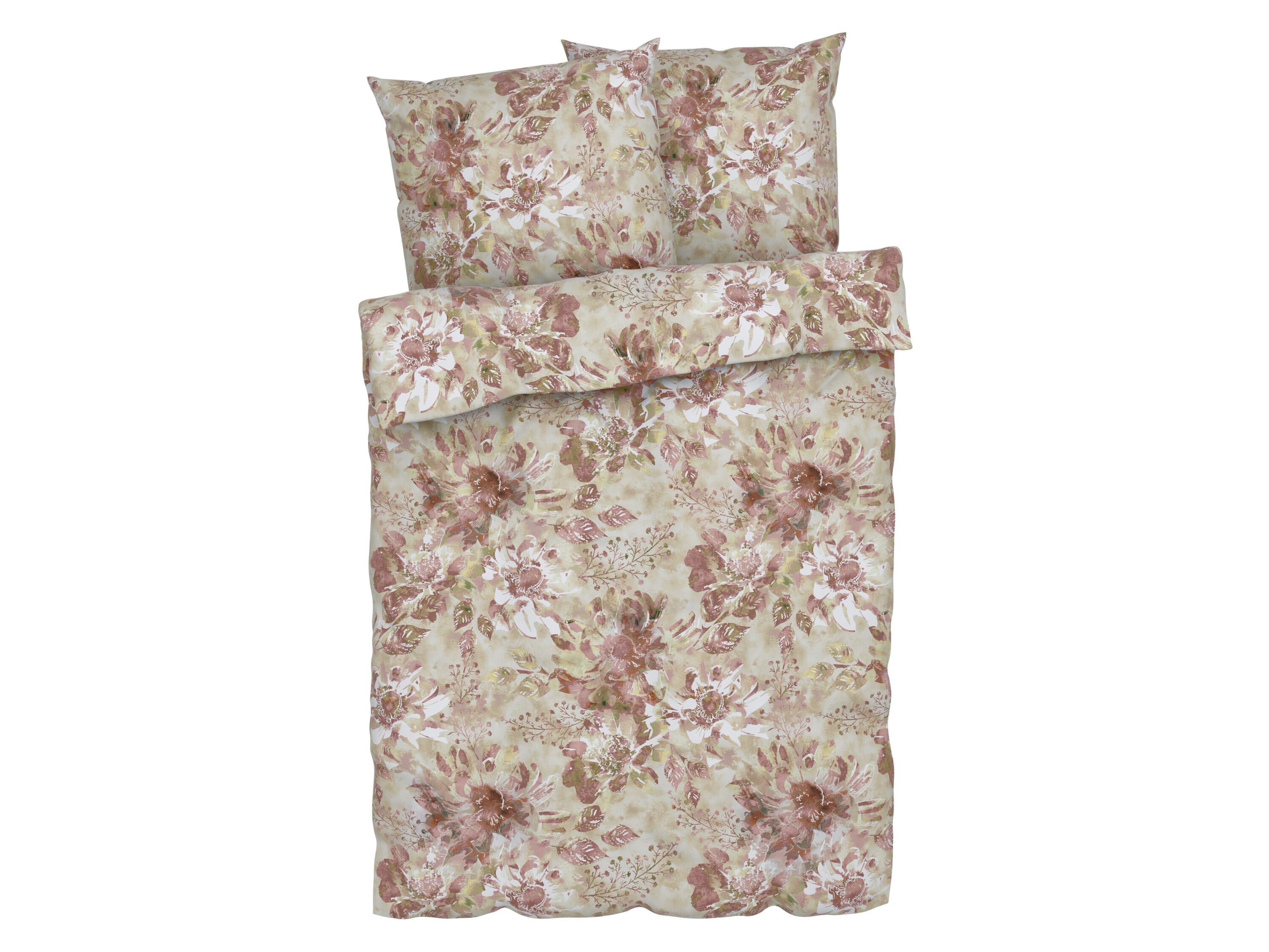 LIVARNO home Dekbedovertrek 240 x 220 cm (Bloemen/bruin) - 4052916638392