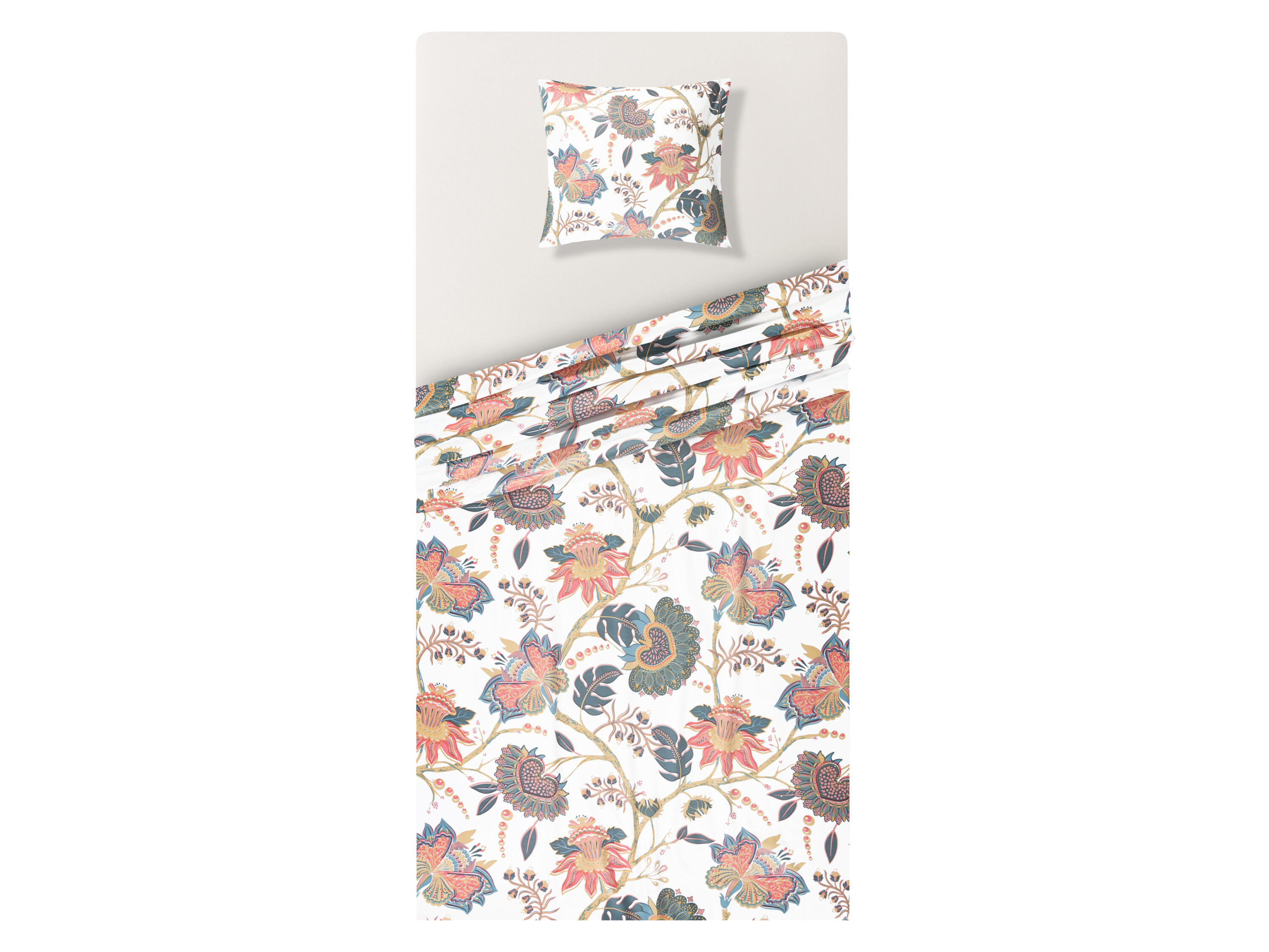 LIVARNO home 3-delig satijnen dekbedovertrekset (roze/bloemen) - 4052916364338