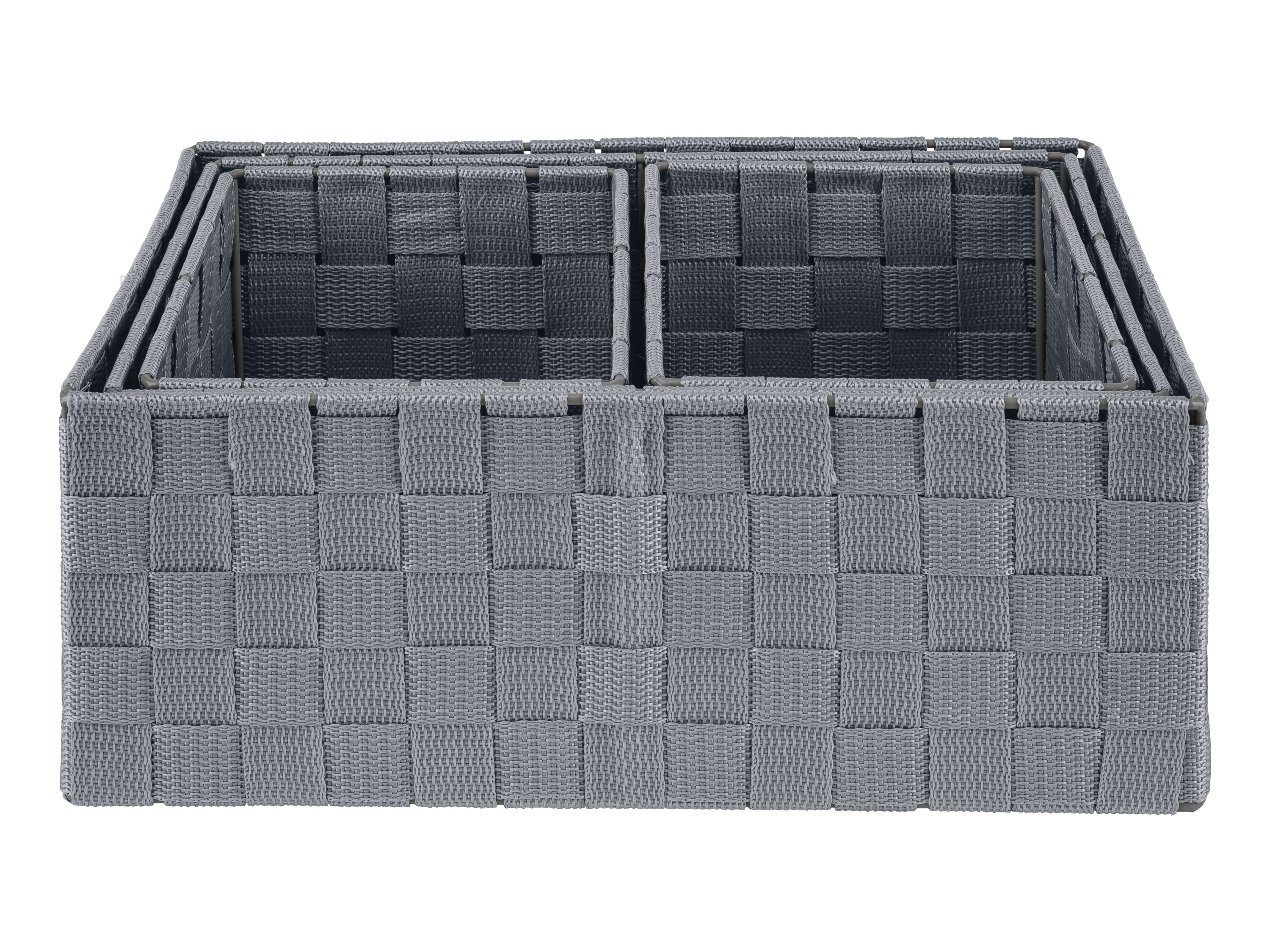 LIVARNO home Hangrek of opbergmandenset (Mandenset 4 stuks, Lichtgrijs) - 4335754034947