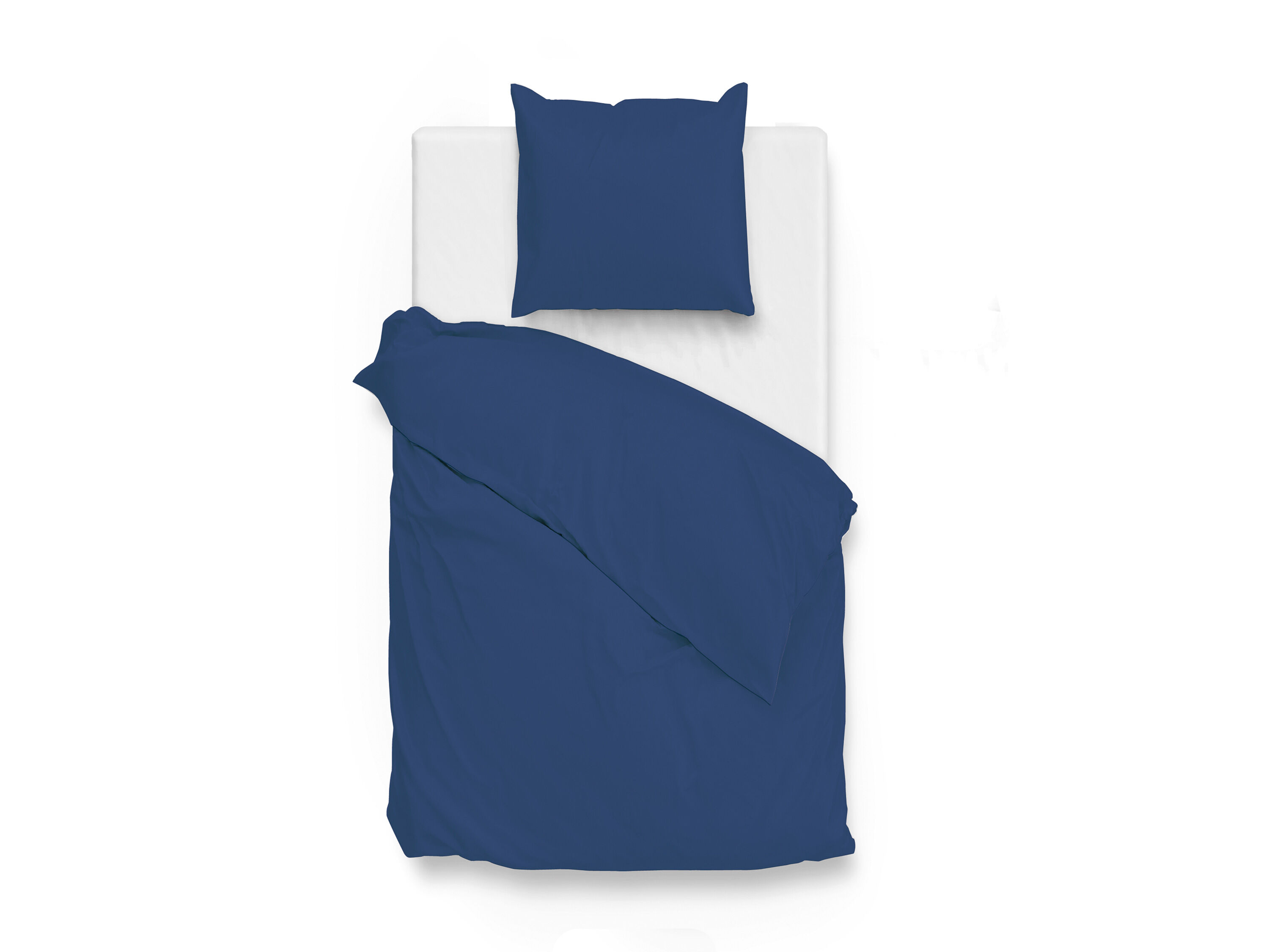 Face-2-Face Katoen satijnen dekbedovertrek Satinado (marineblauw, 135 x 200 cm) - 8718518255325