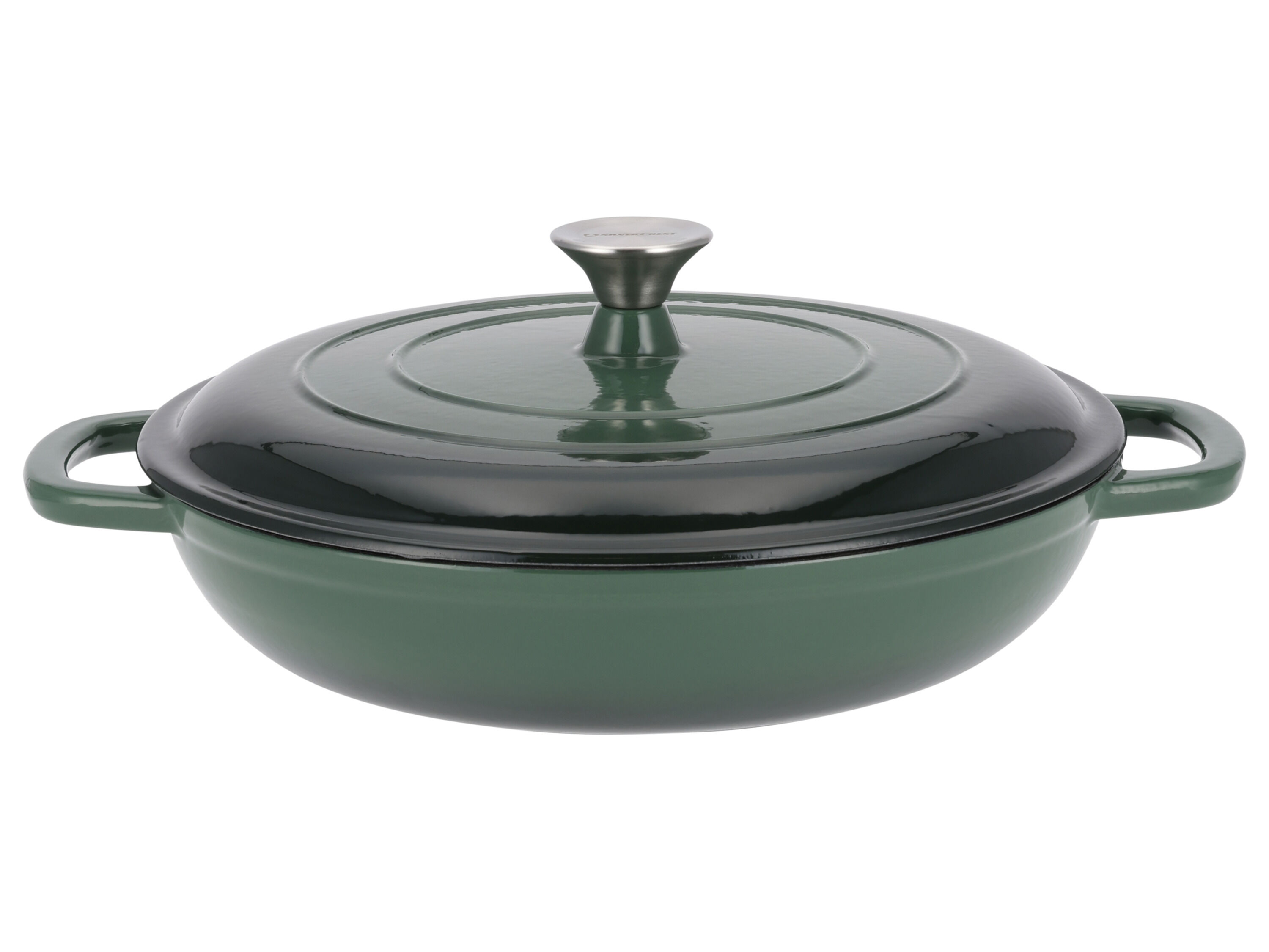 SILVERCREST Gietijzeren pan 30 cm 3,7 L (Groen) - 4052916658895