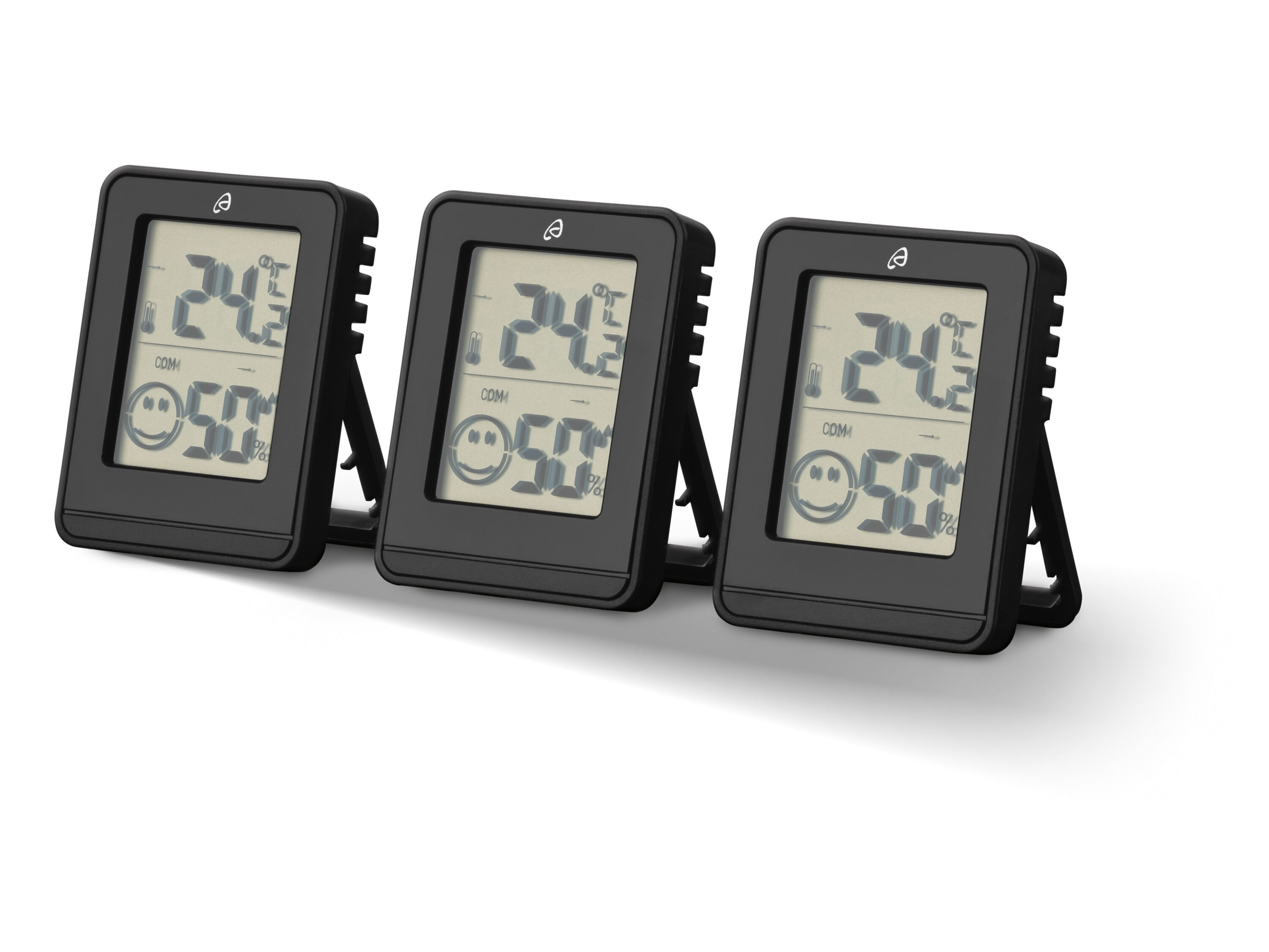 AURIOL Thermo-hygrometer 3-delig (Zwart) - 4052916137345