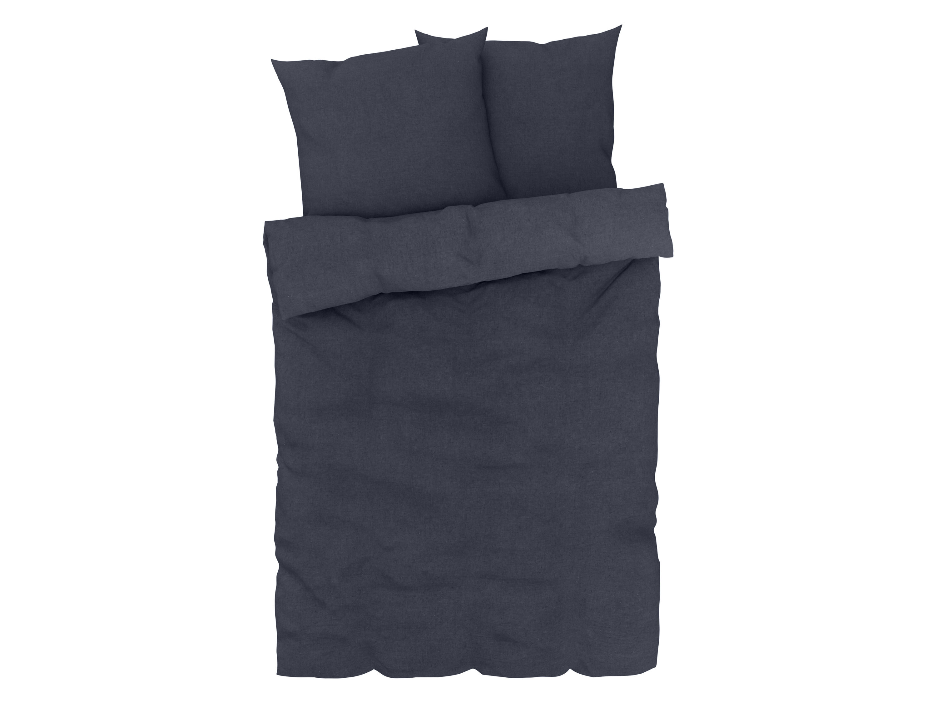 LIVARNO home Linnen dekbedovertrek 240 x 220 cm (Zwart/blauw) - 4052916326015