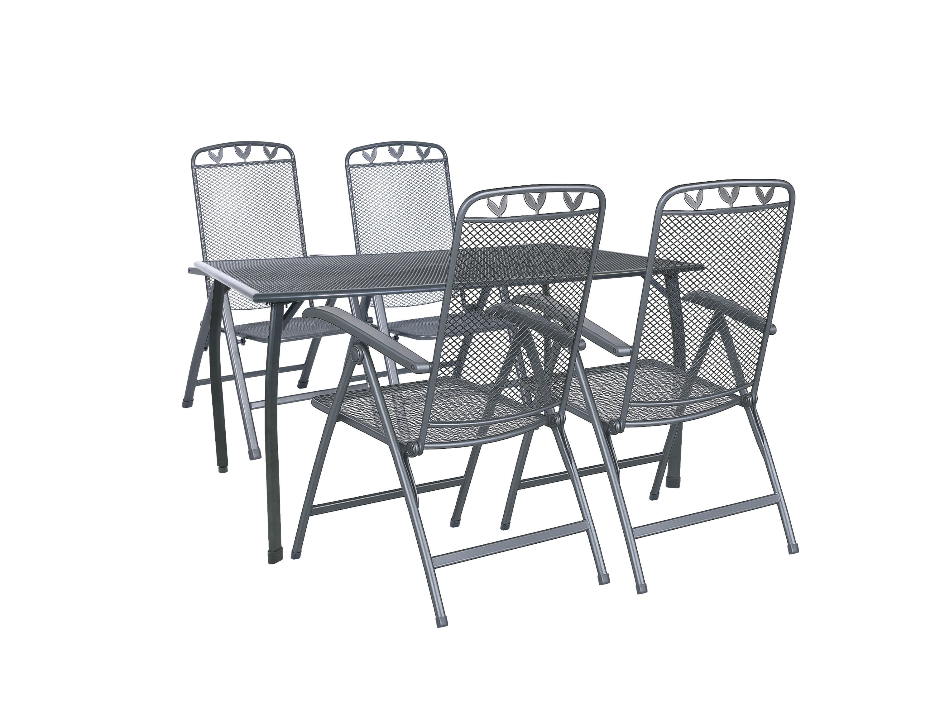 Greemotion Tuinset Toulouse (Tafel + 4 klapstoelen, 140 x 74 x 90 cm) - 4005437277625