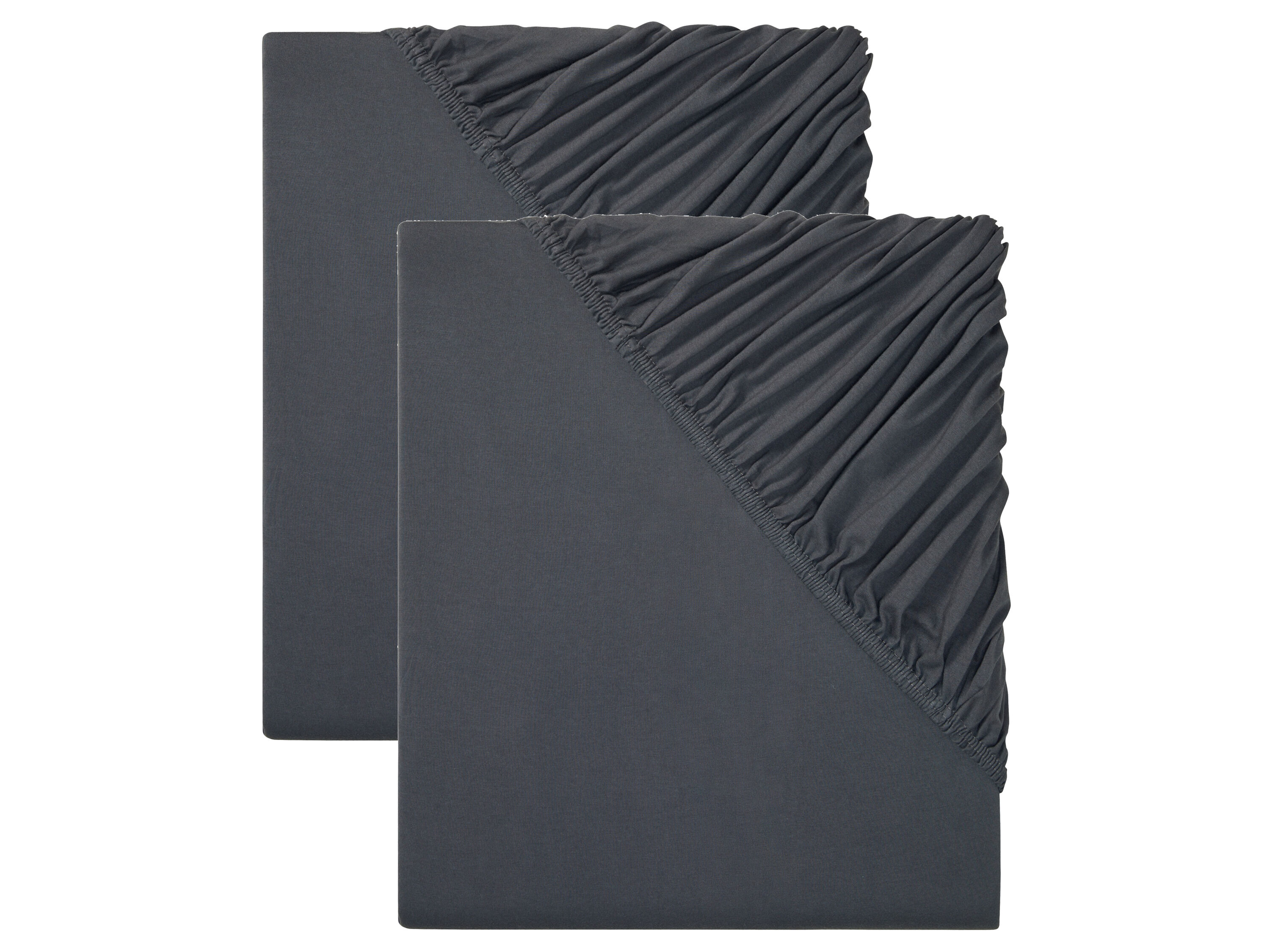 LIVARNO home 2 jersey hoeslakens 90-100 x 200 cm (Donkergrijs) - 4052916424032