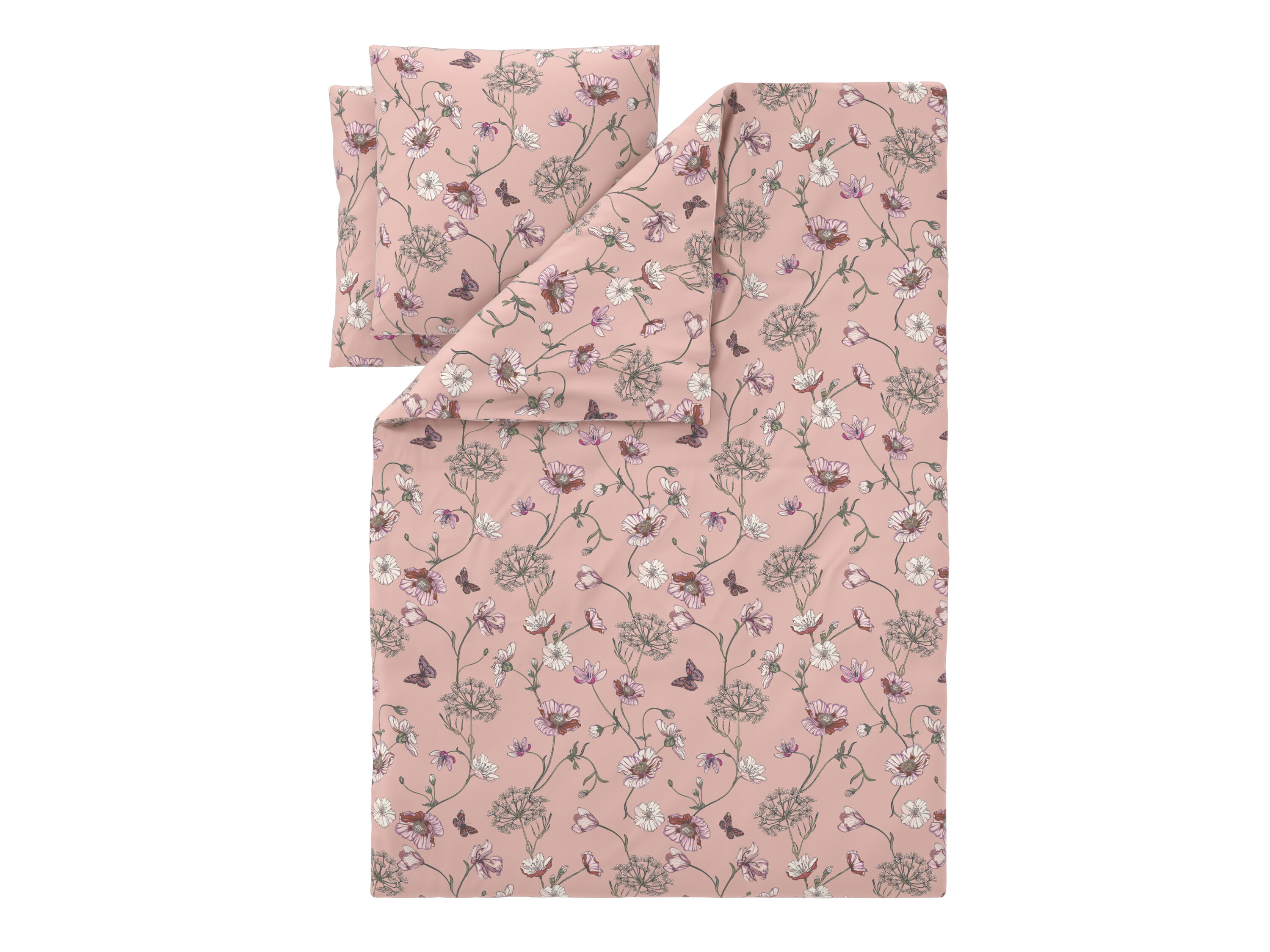 LIVARNO Satijnen dekbedovertrek 240 x 220 cm (Vlinders/roze) - 4054599100760