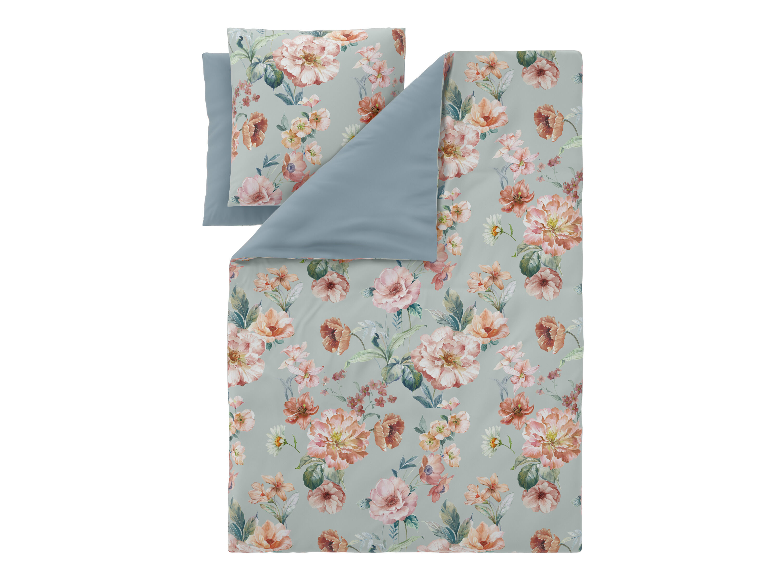 LIVARNO Satijnen dekbedovertrek 240 x 220 cm (bloemen) - 4052916924969