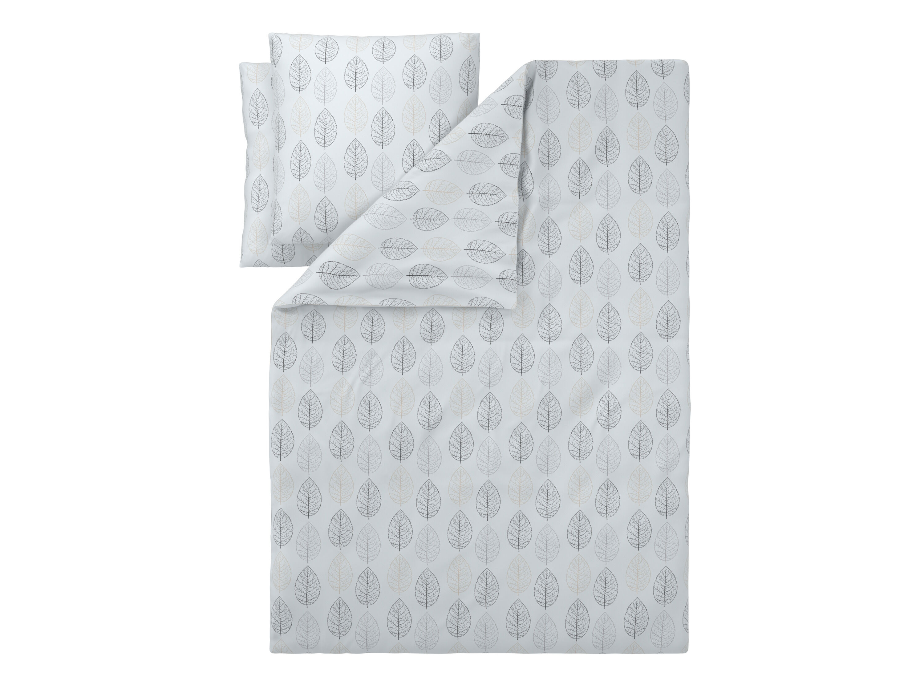 LIVARNO Dekbedovertrek 240 x 220 cm (Bladeren/wit) - 4052916819036