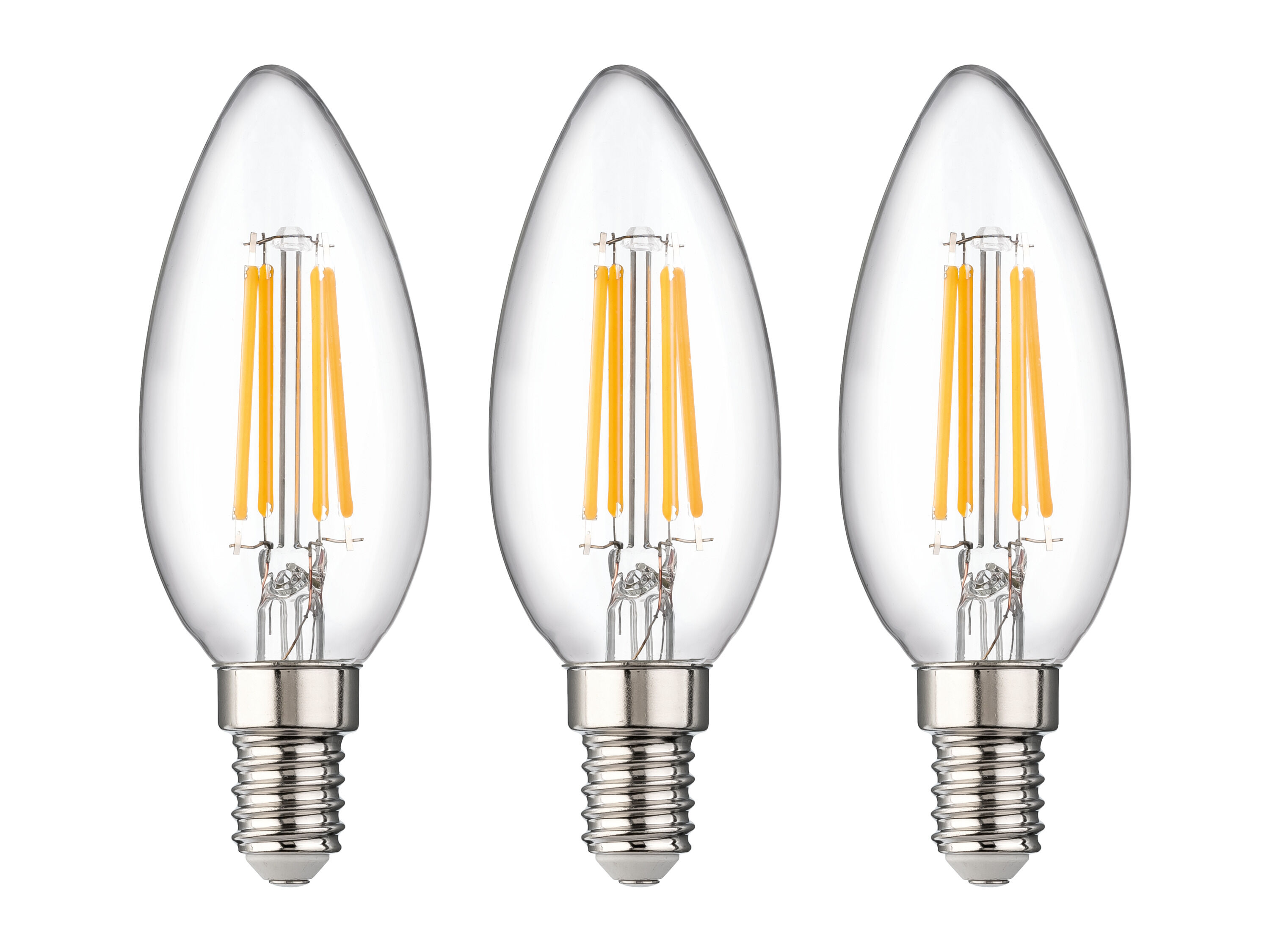 LIVARNO Set van 3 LED-filamentlampen (Kaars E14, filament) - 4052916738030