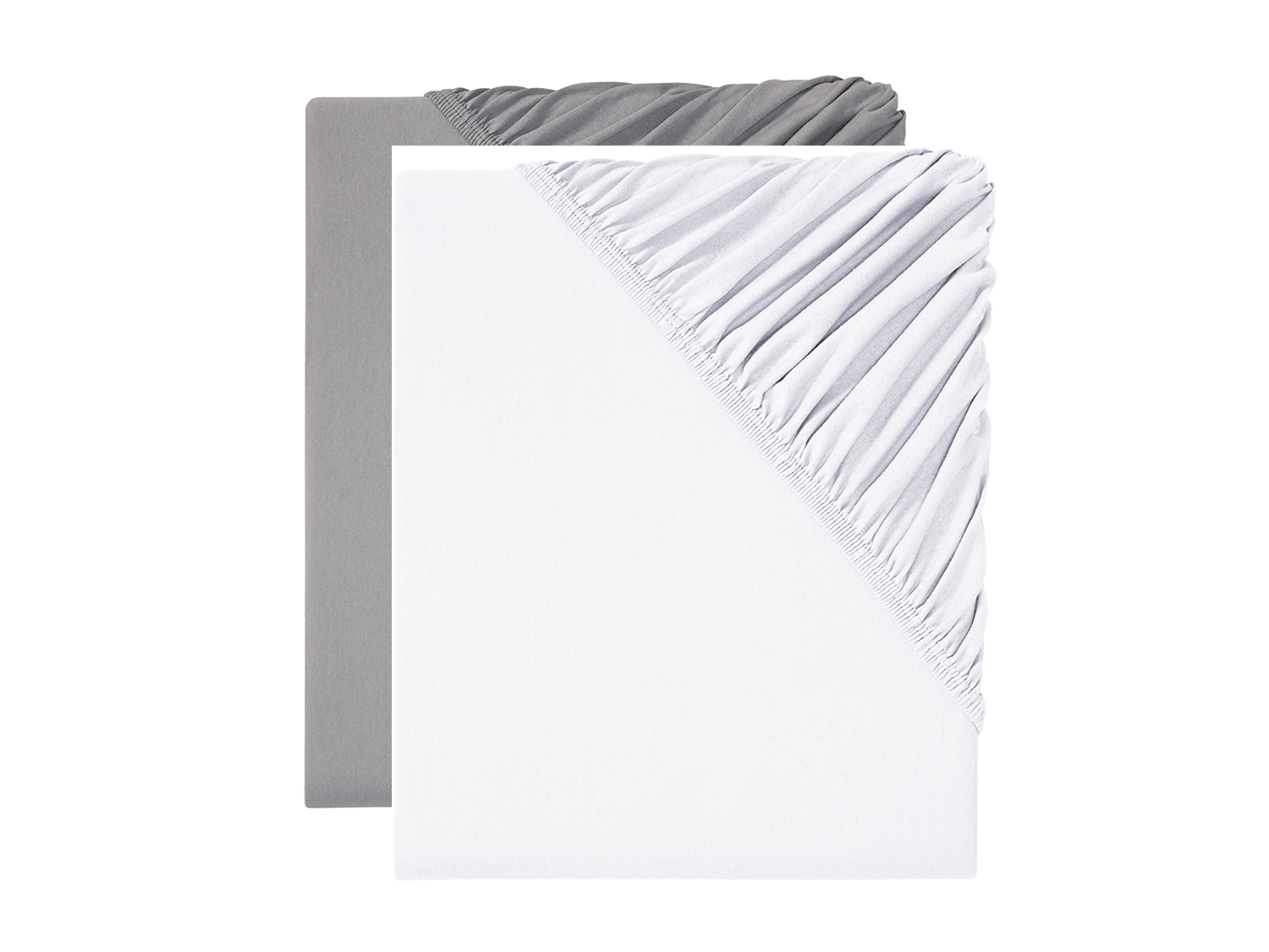 LIVARNO home 2 jersey hoeslakens 140-160 x 200 cm (Grijs/wit) - 4052916449615