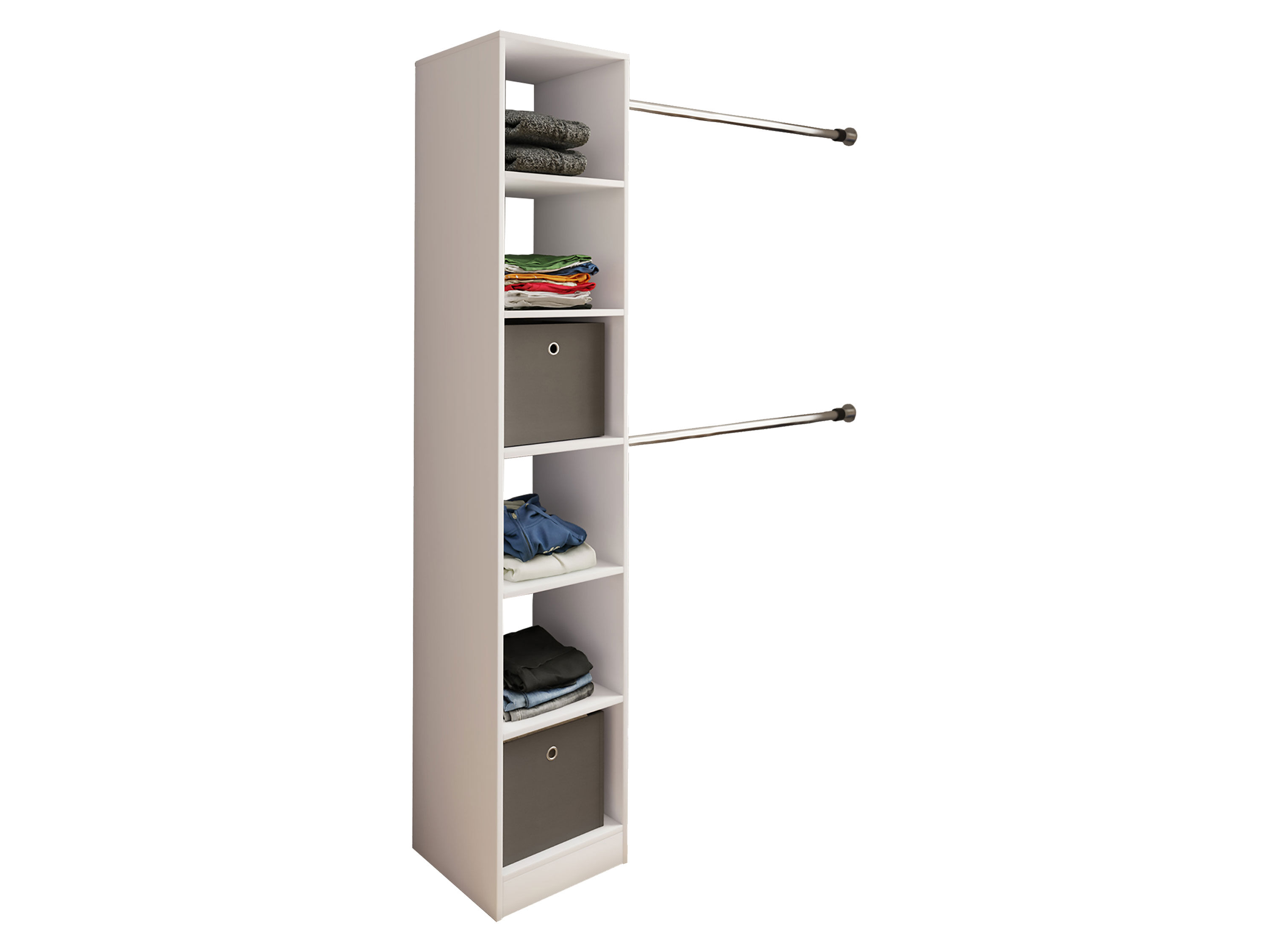 VCM Kledingkast Dacho (Kledingrek 2 stangen, Wit) - 4051814404009