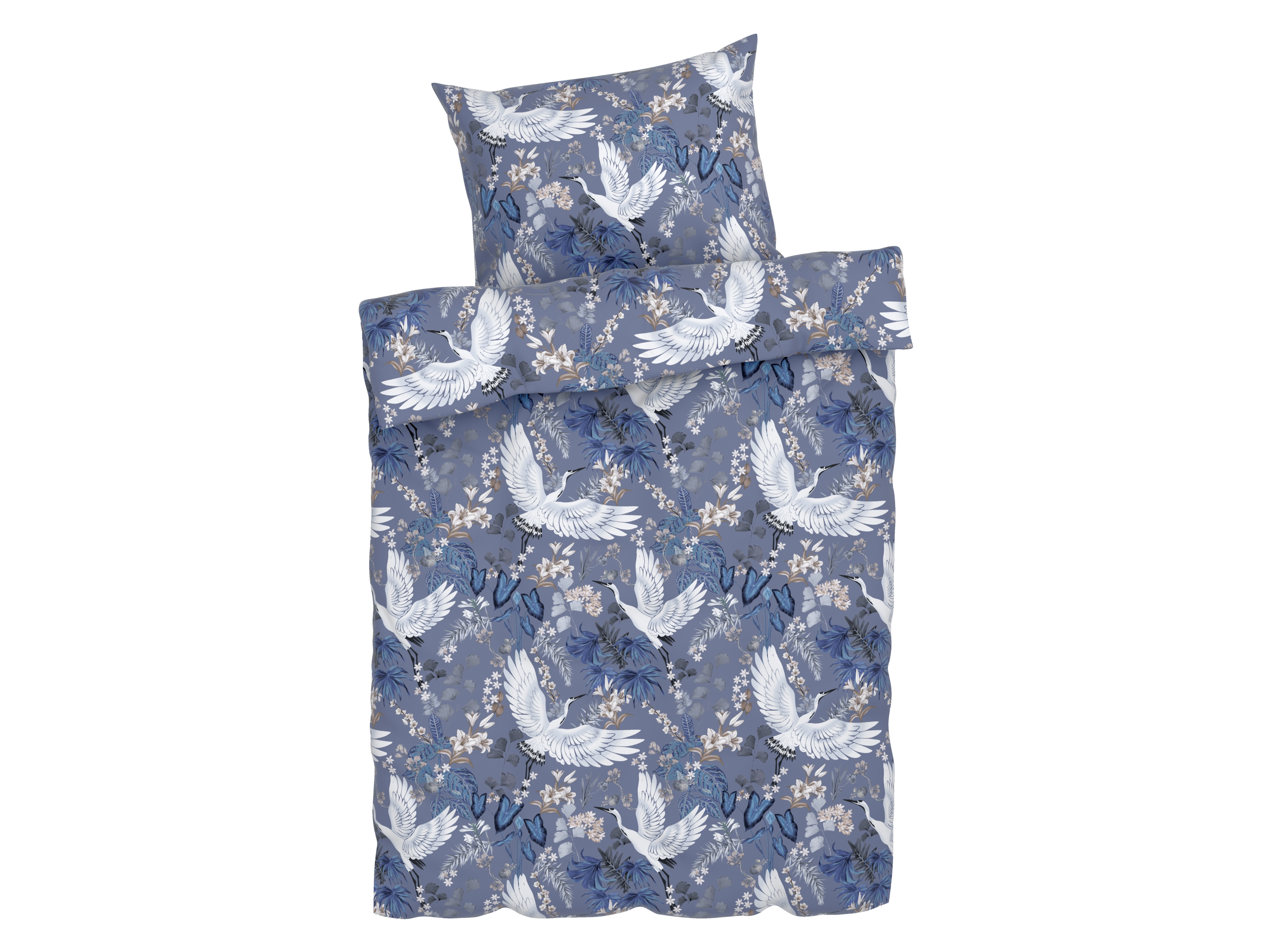 LIVARNO home Satijnen dekbedovertrek 140 x 200 cm (Vogel) - 4052916631102