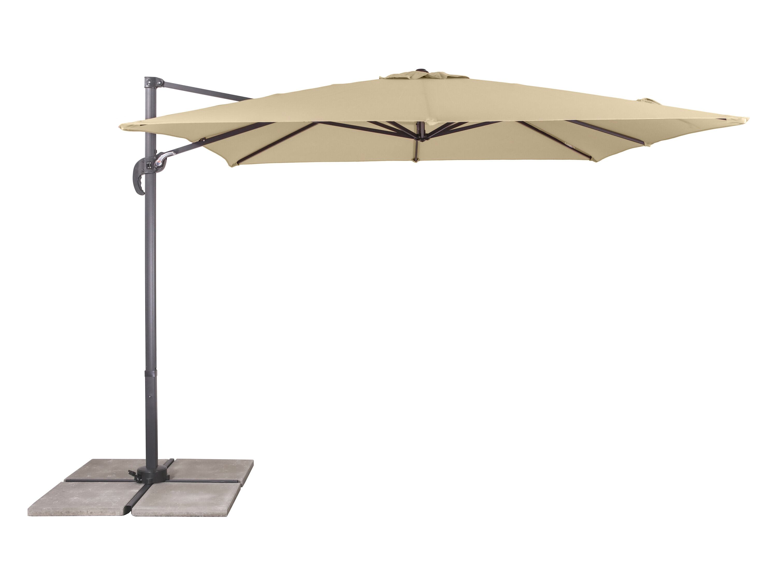 Schneider Zweefparasol Valencia Grande 280 x 280 cm (Naturel) - 4000570699020