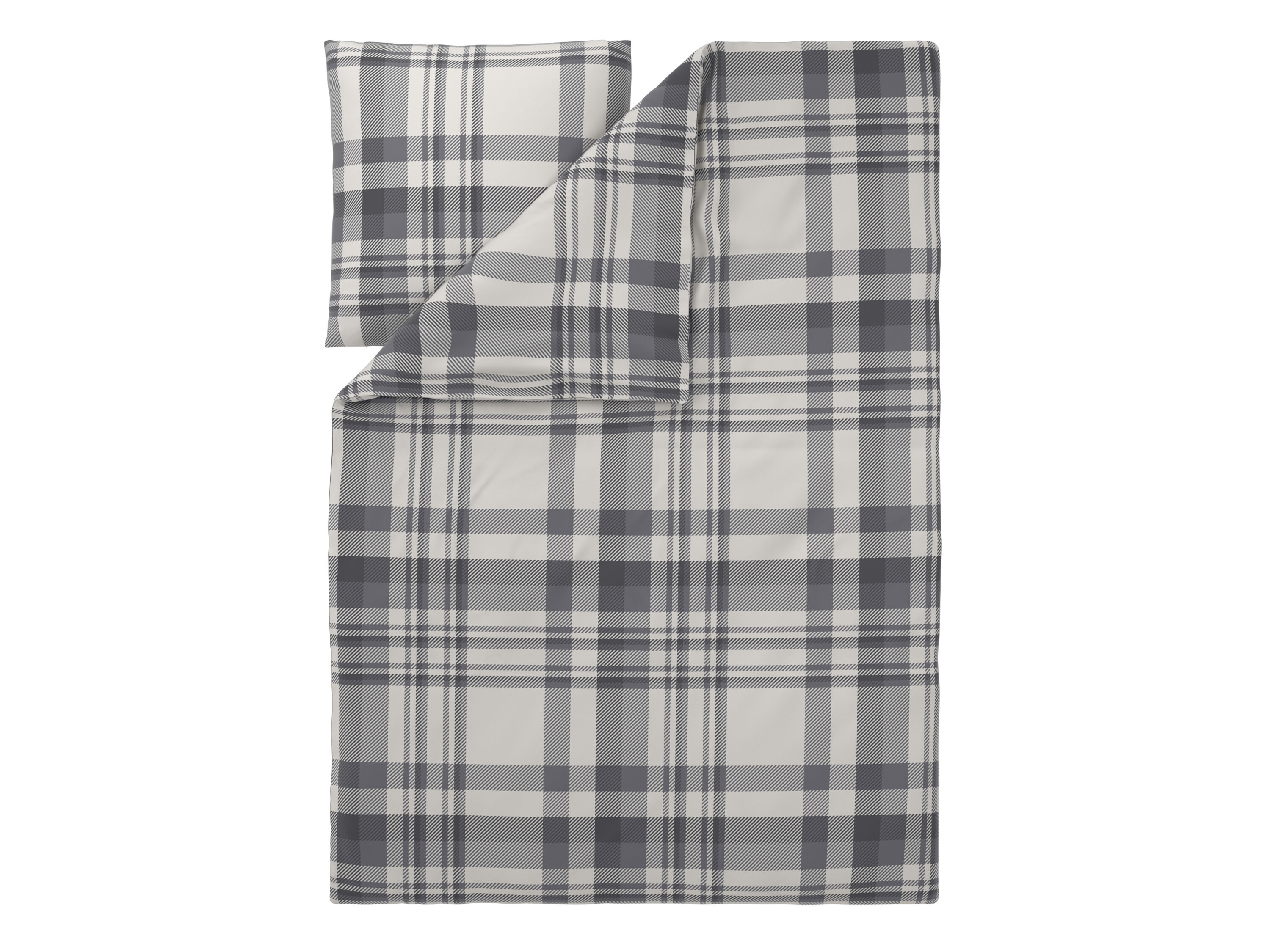 LIVARNO Dekbedovertrek 200 x 200 cm (Grijs/geruit) - 4052916815120