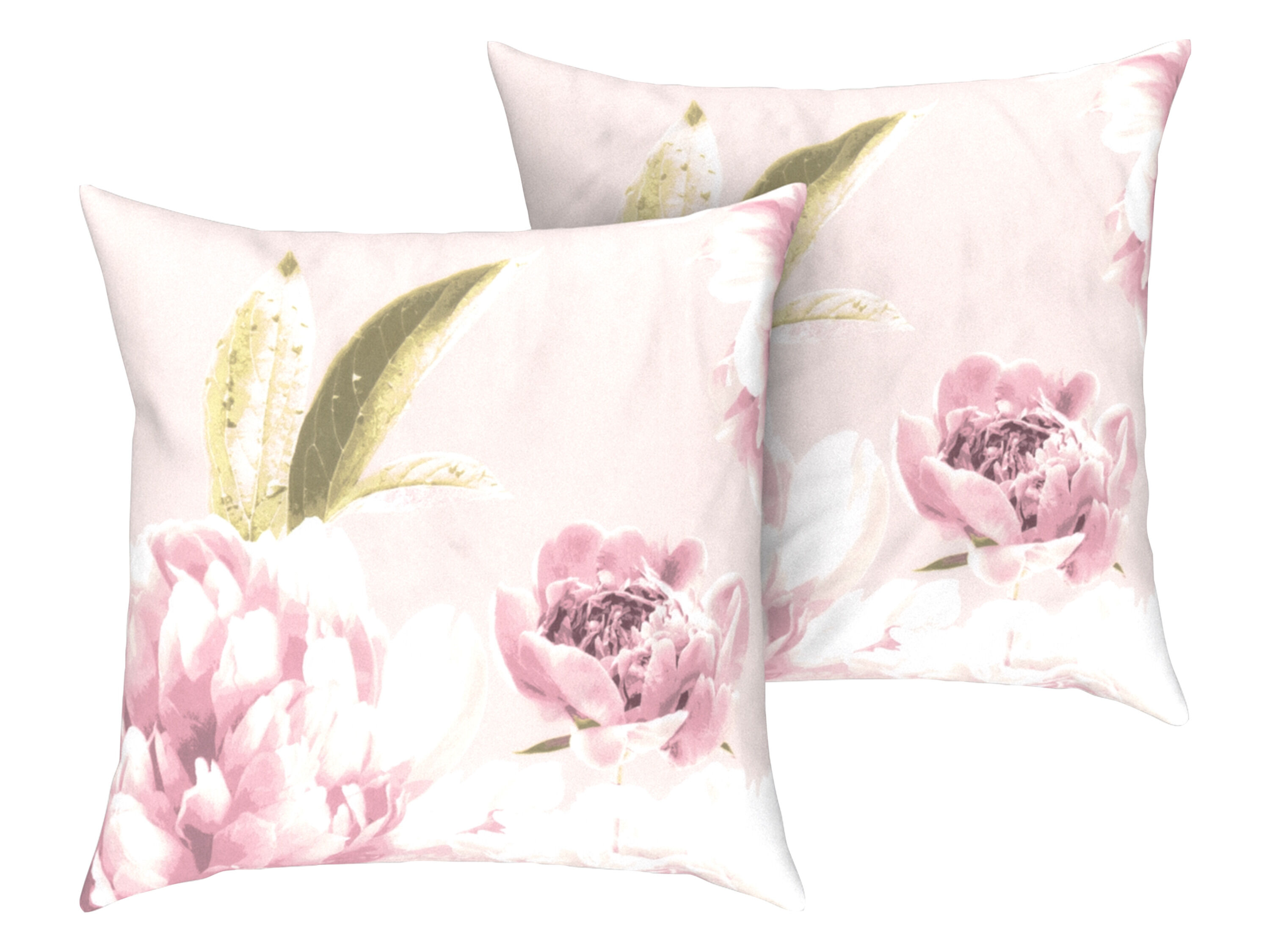 LIVARNO home 2 kussenhoezen 60 x 50 cm (Bloemen/roze) - 4052916268582