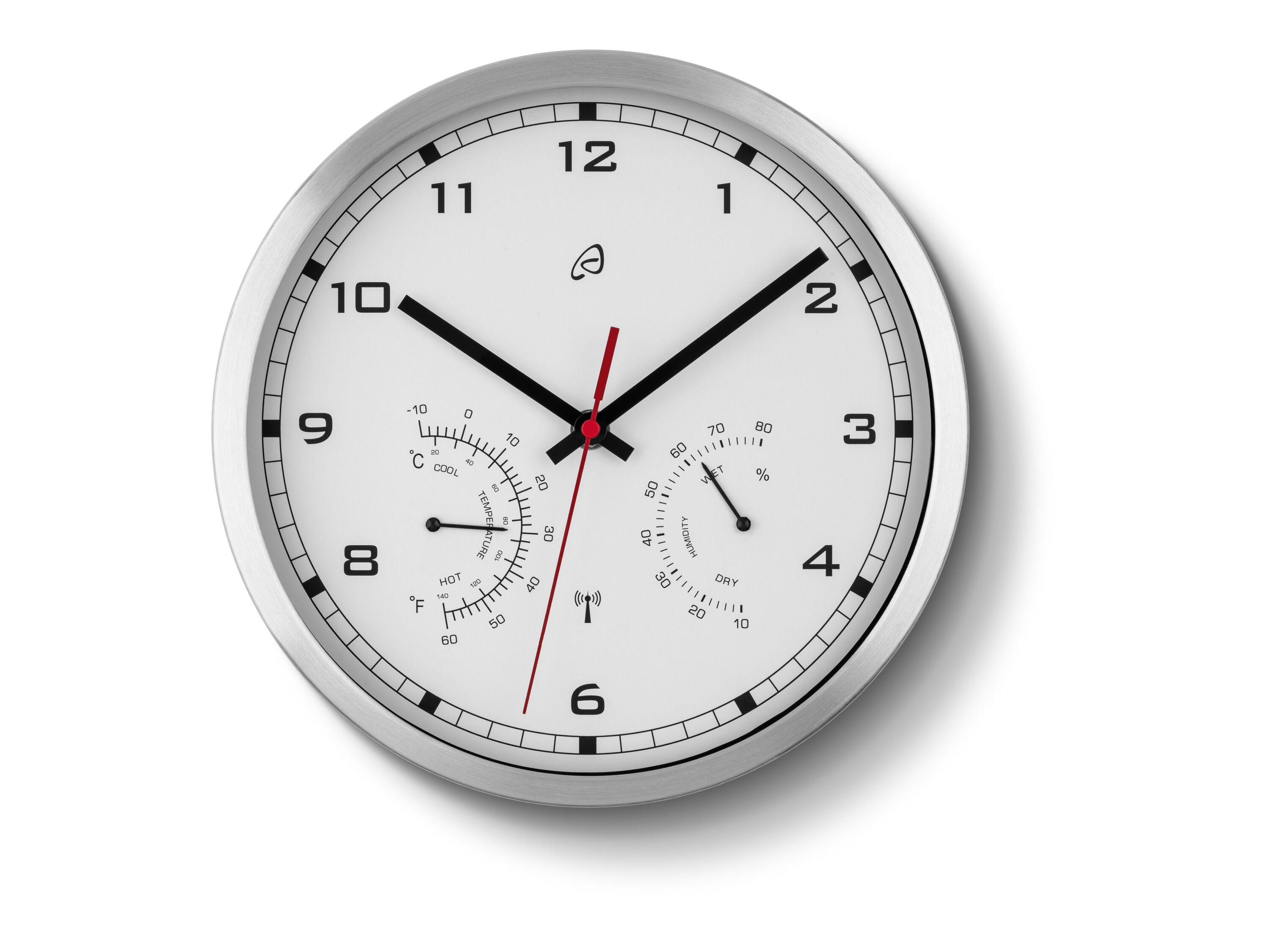 AURIOL Radiogestuurde wandklok (Zilver/wit) - 4335754072901
