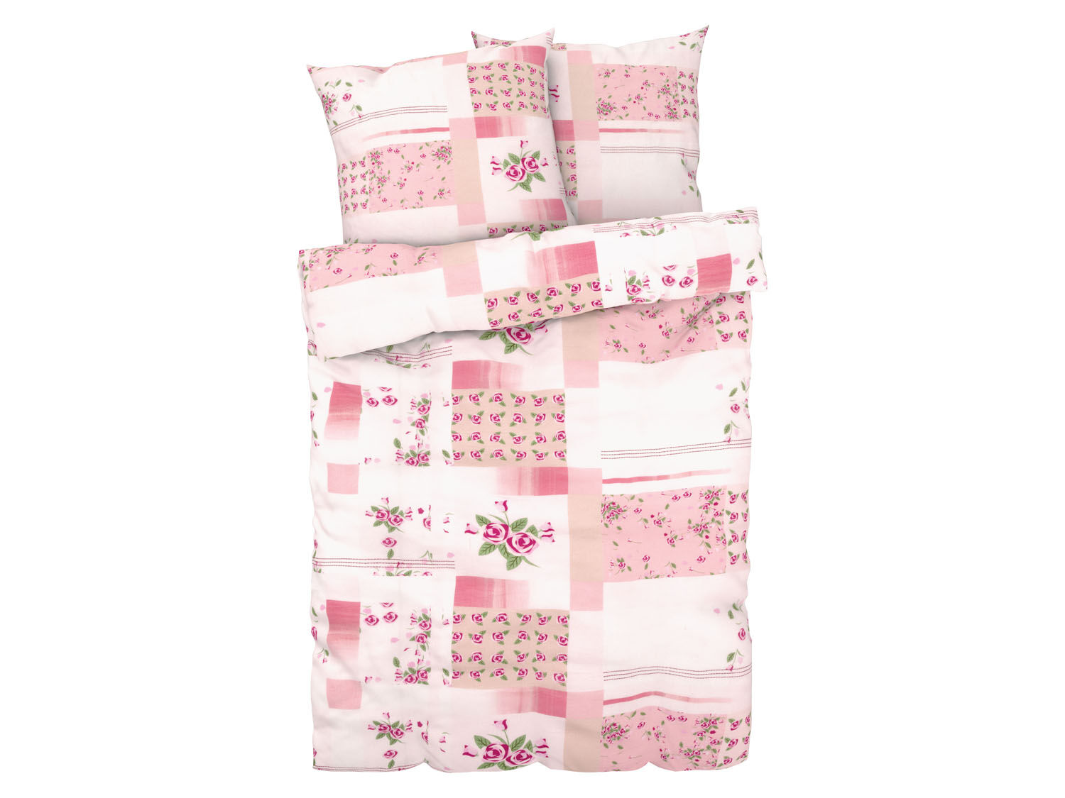 LIVARNO home Dekbedovertrek 200 x 220 cm (Bloemen/lichtroze) - 4052916071625