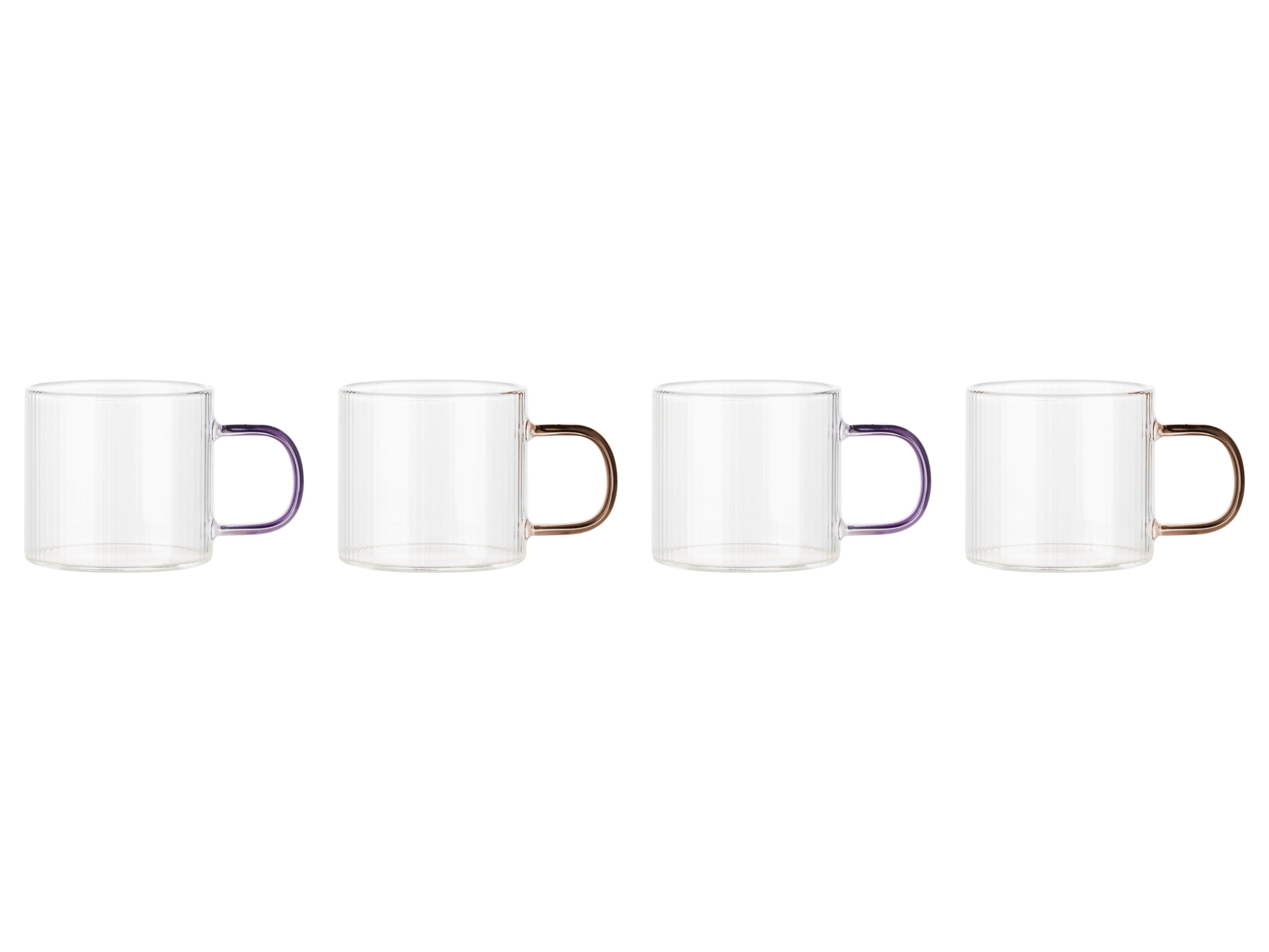 LIVARNO home Glazenset of theepot (theeglas, set van 4) - 4052916282052