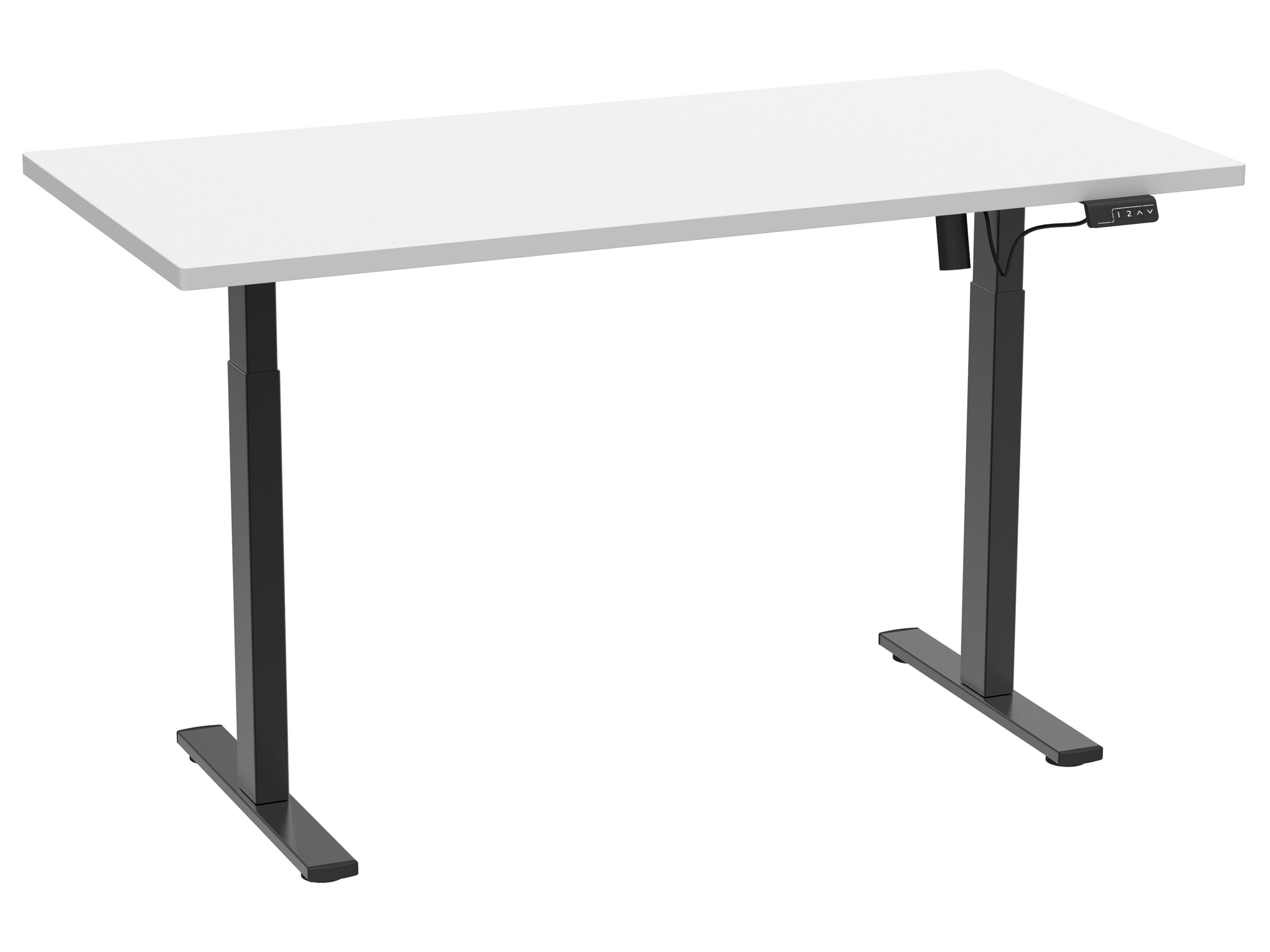 VCM Elektrisch verstelbaar bureau E-Lona (Wit/zwart, 110 x 50 cm) - 4051814435645