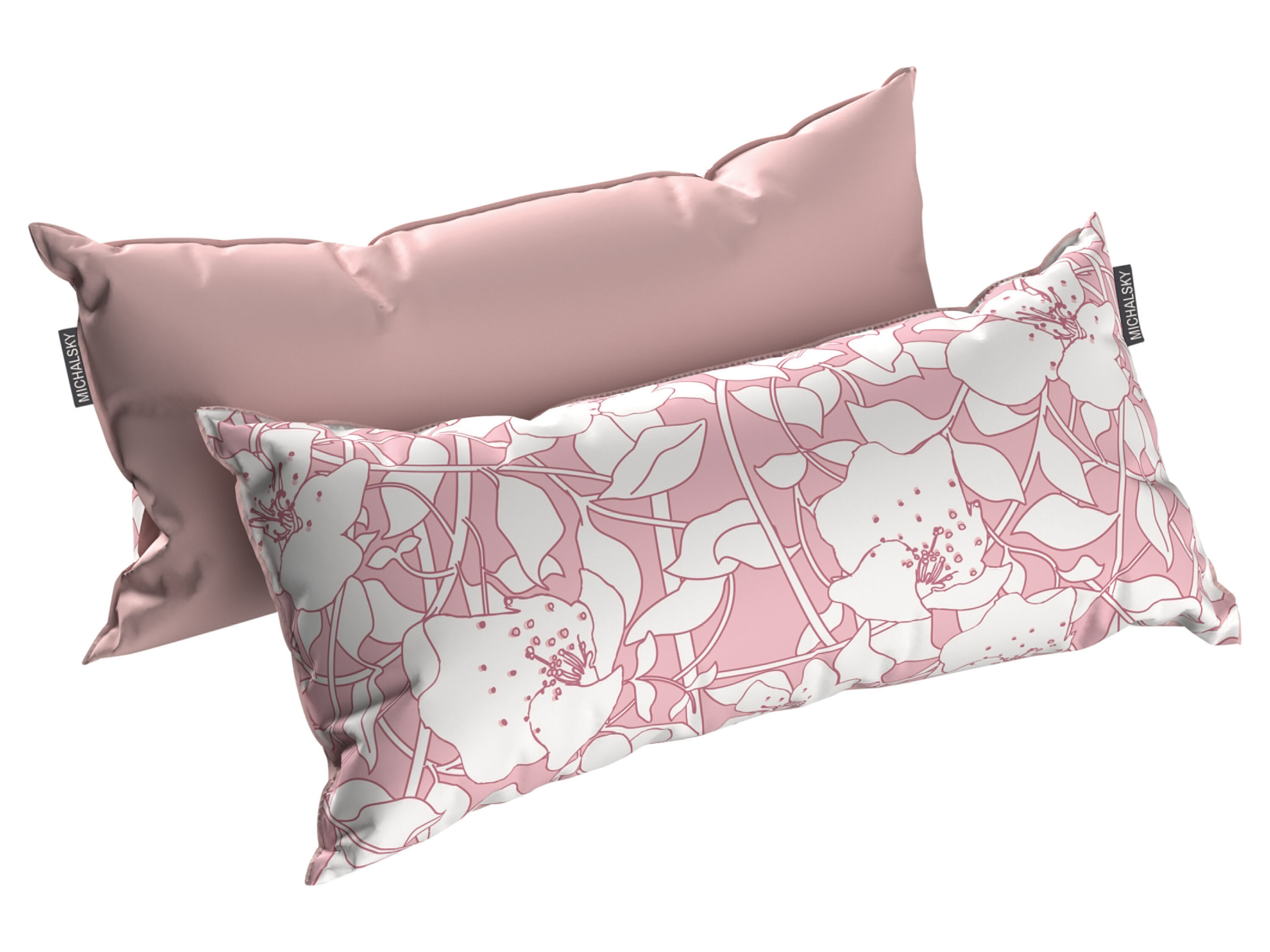 Michalsky Set van 2 satijnen kussenslopen 50 x 60 cm (Lichtroze) - 4050069113148