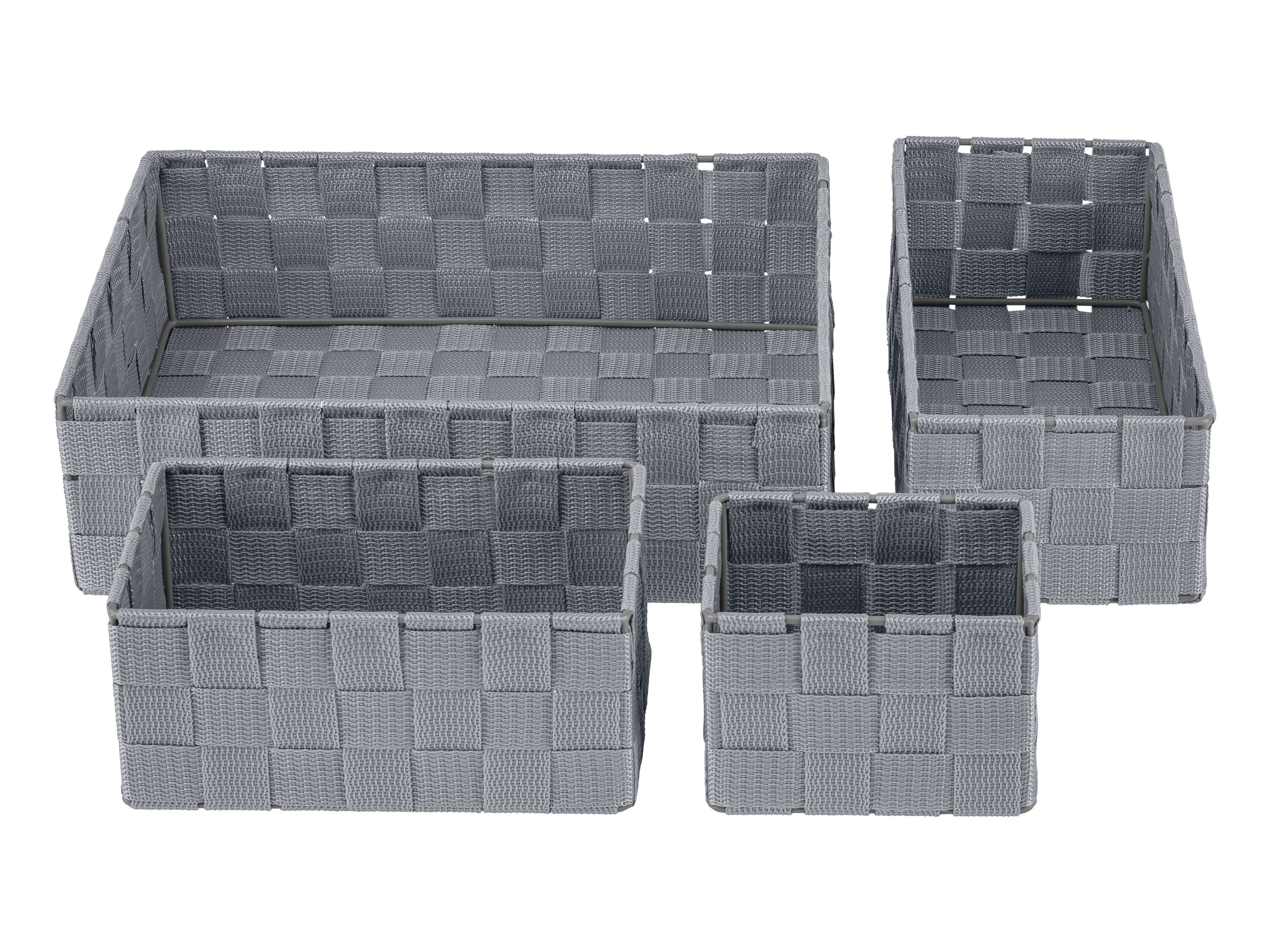 LIVARNO home Hangrek of opbergmandenset (Organizer met 3 mandjes, Lichtgrijs) - 4335754034954