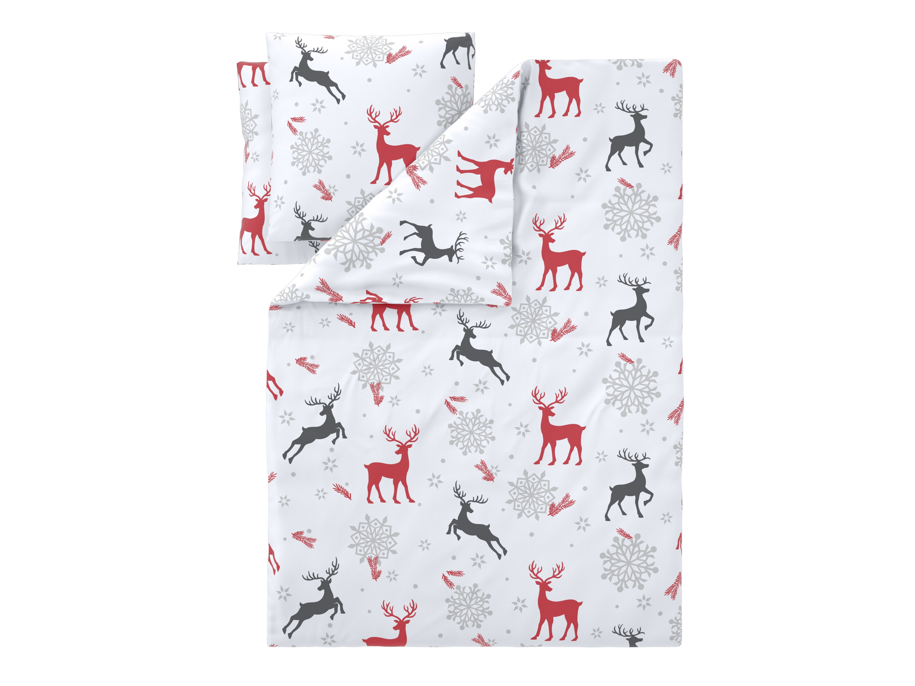 LIVARNO Fleece dekbedovertrek 240 x 220 cm (Hert wit) - 4052916820766