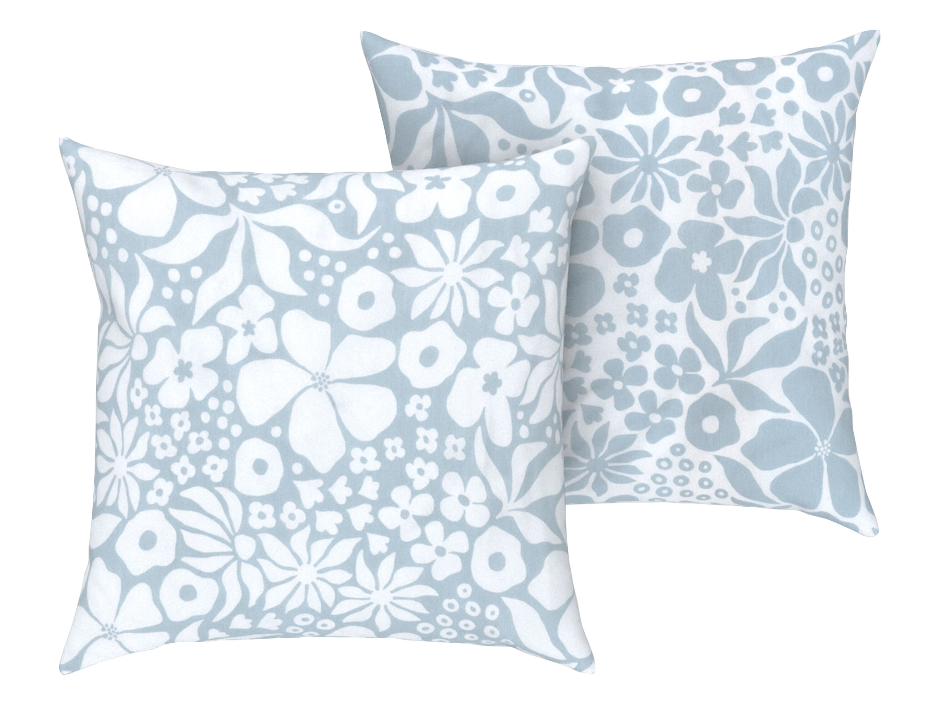 LIVARNO home 2 kussenhoezen 60 x 50 cm (Bloemen/blauw) - 4052916268193