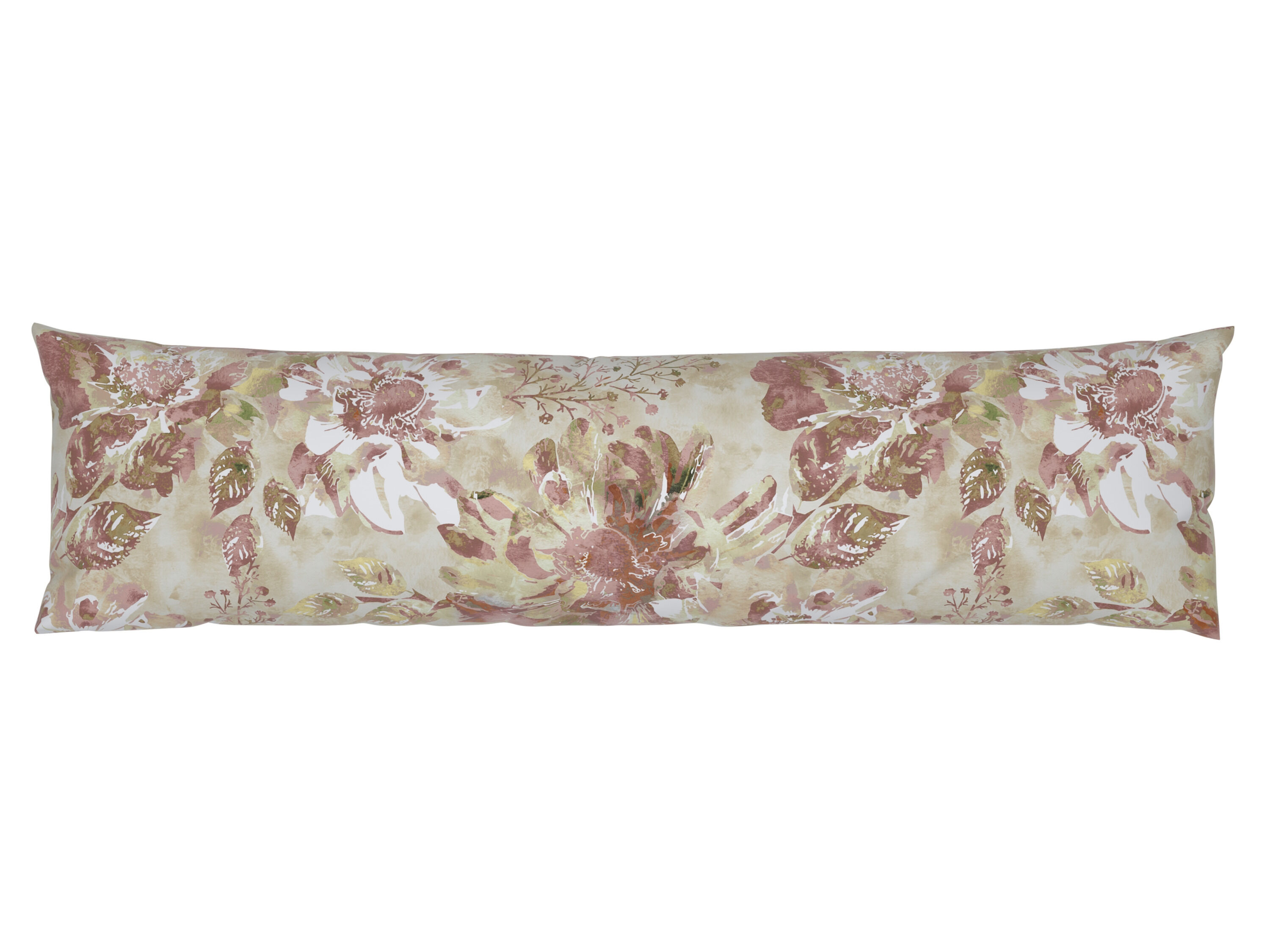 LIVARNO home Kussensloop voor zijslaapkussen 145 x 40 cm (Bruin bloemen) - 4052916649497