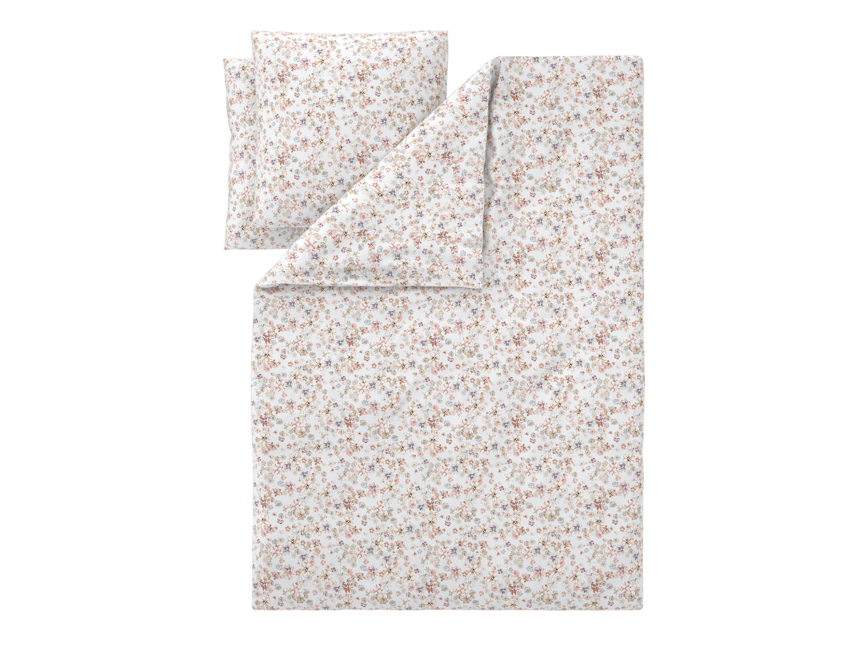 LIVARNO Satijnen beddengoed, 200 x 200 cm (Bloemen/wit) - 4052916926437