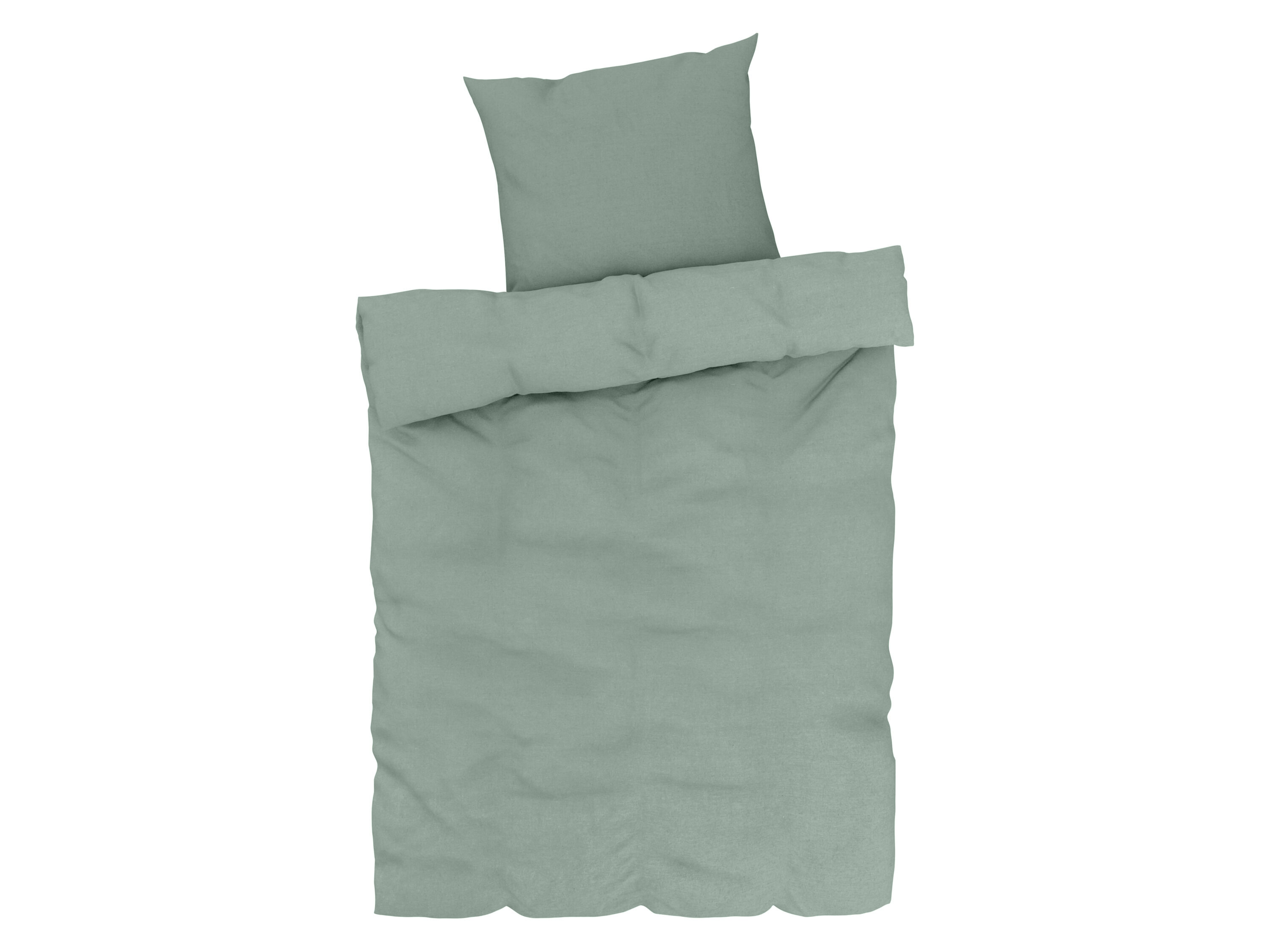 LIVARNO home Linnen dekbedovertrek 140 x 200 cm (Groen) - 4052916325216