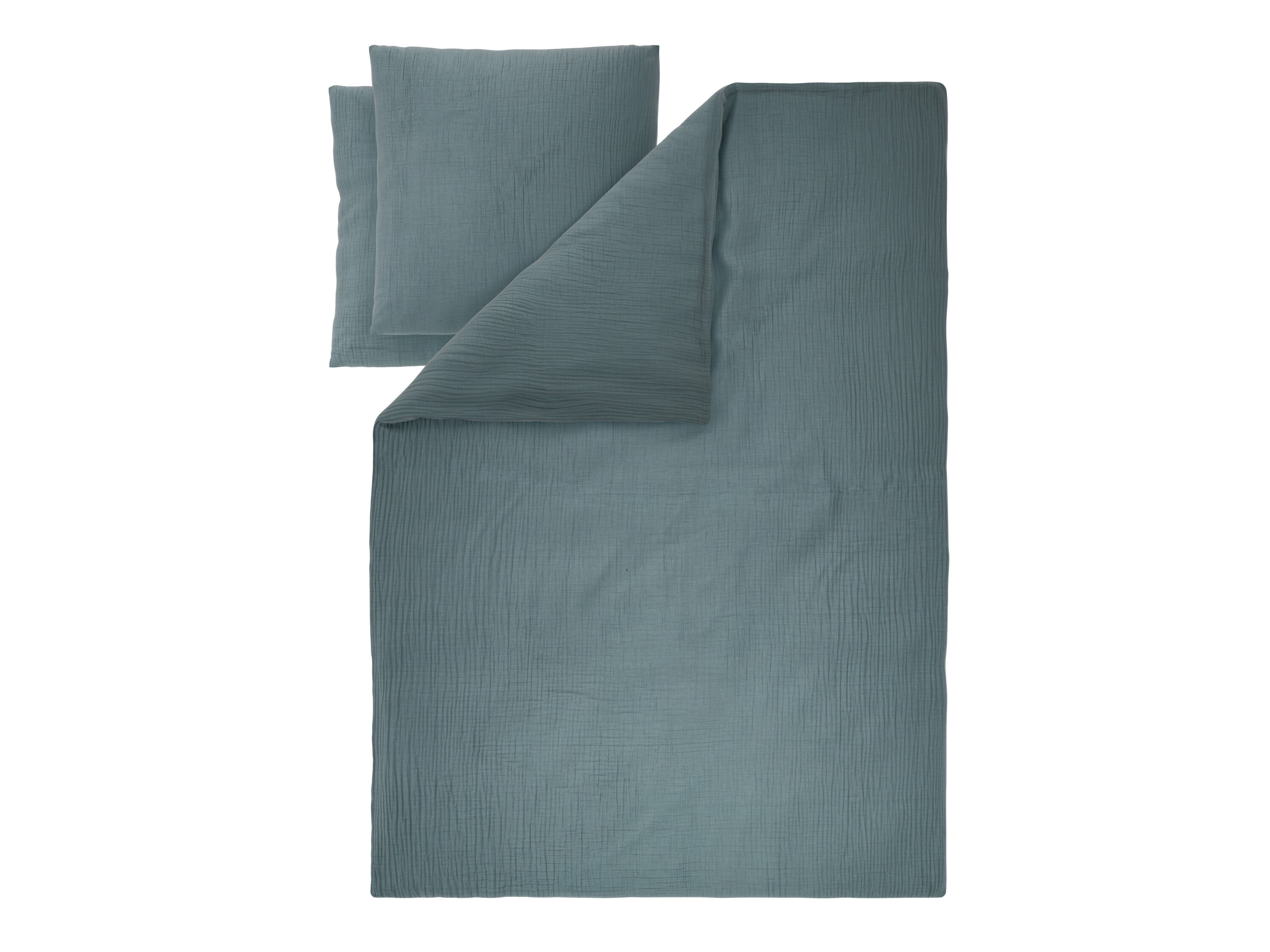 LIVARNO Mousseline dekbedovertrek 200 x 200 cm (Donkerblauw) - 4052916909256