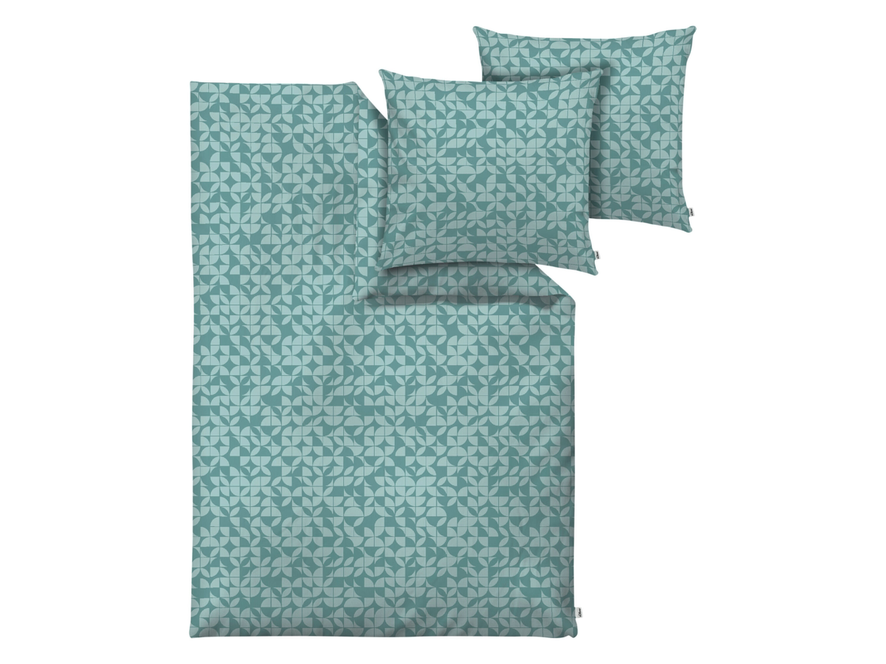 s.Oliver Mako satijnen dekbedovertrek 200 x 200 cm (Turquoise) - 4004406408305