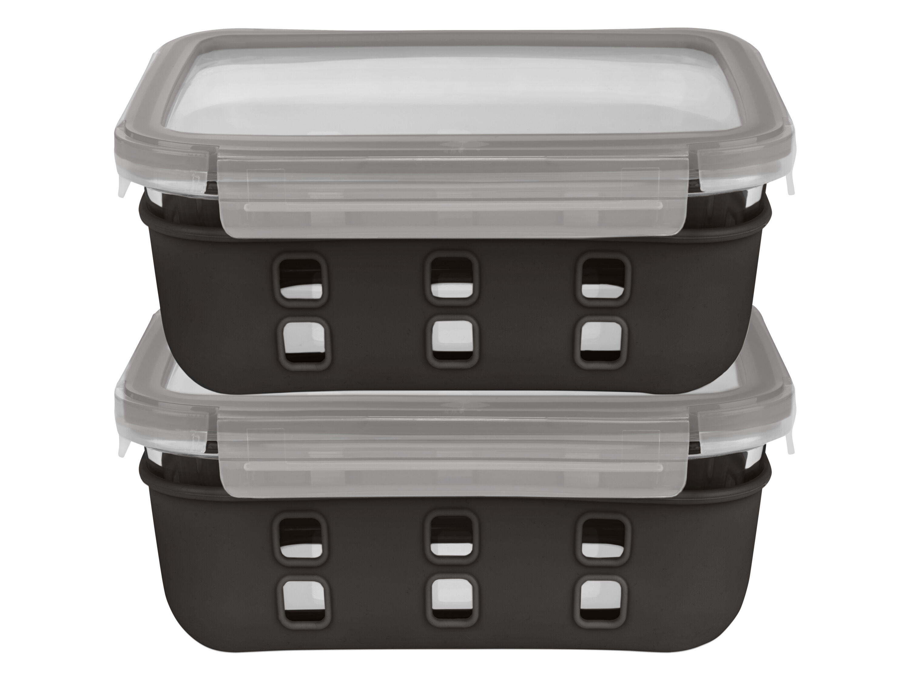 LIVARNO home Glazen lunchboxenset (Zwart) - 4052916228166
