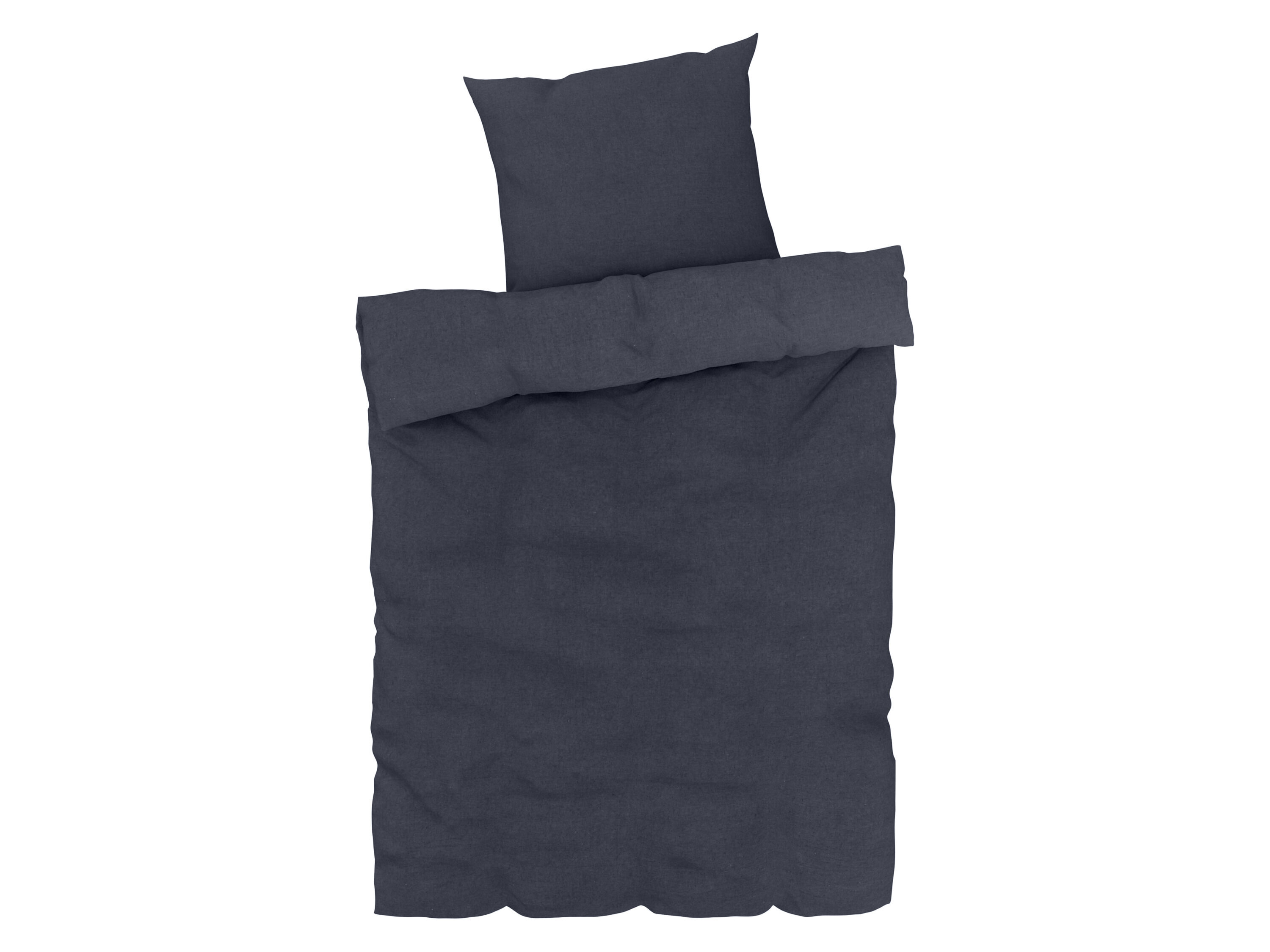 LIVARNO home Linnen dekbedovertrek 140 x 200 cm (Zwart/blauw) - 4052916325353