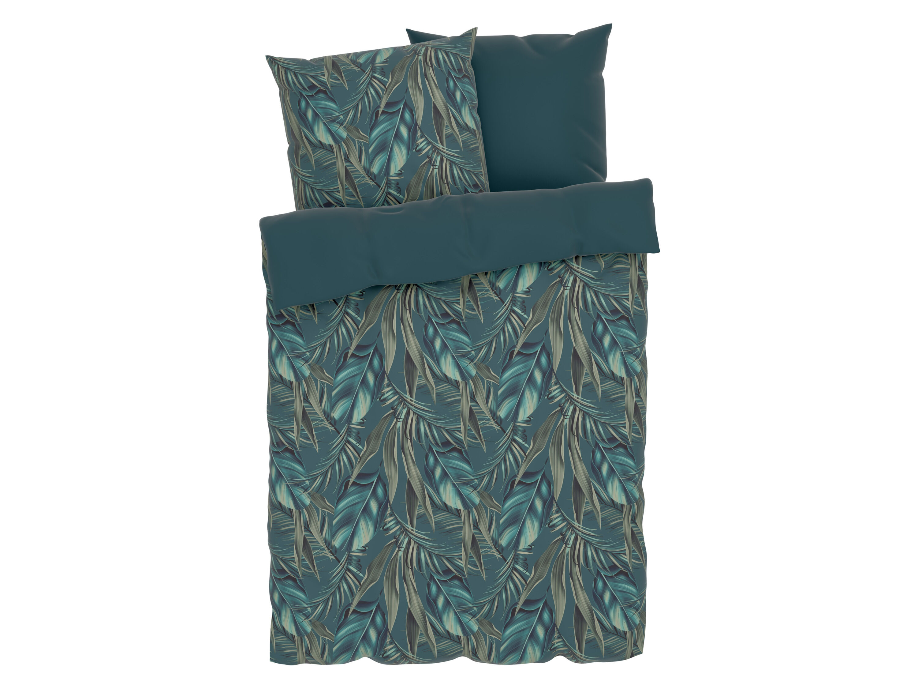 LIVARNO home Microfiber satijnen beddengoed, ademend, 200 x 200 cm (Let op: LV OSNL) (Groen) - 4052916625071