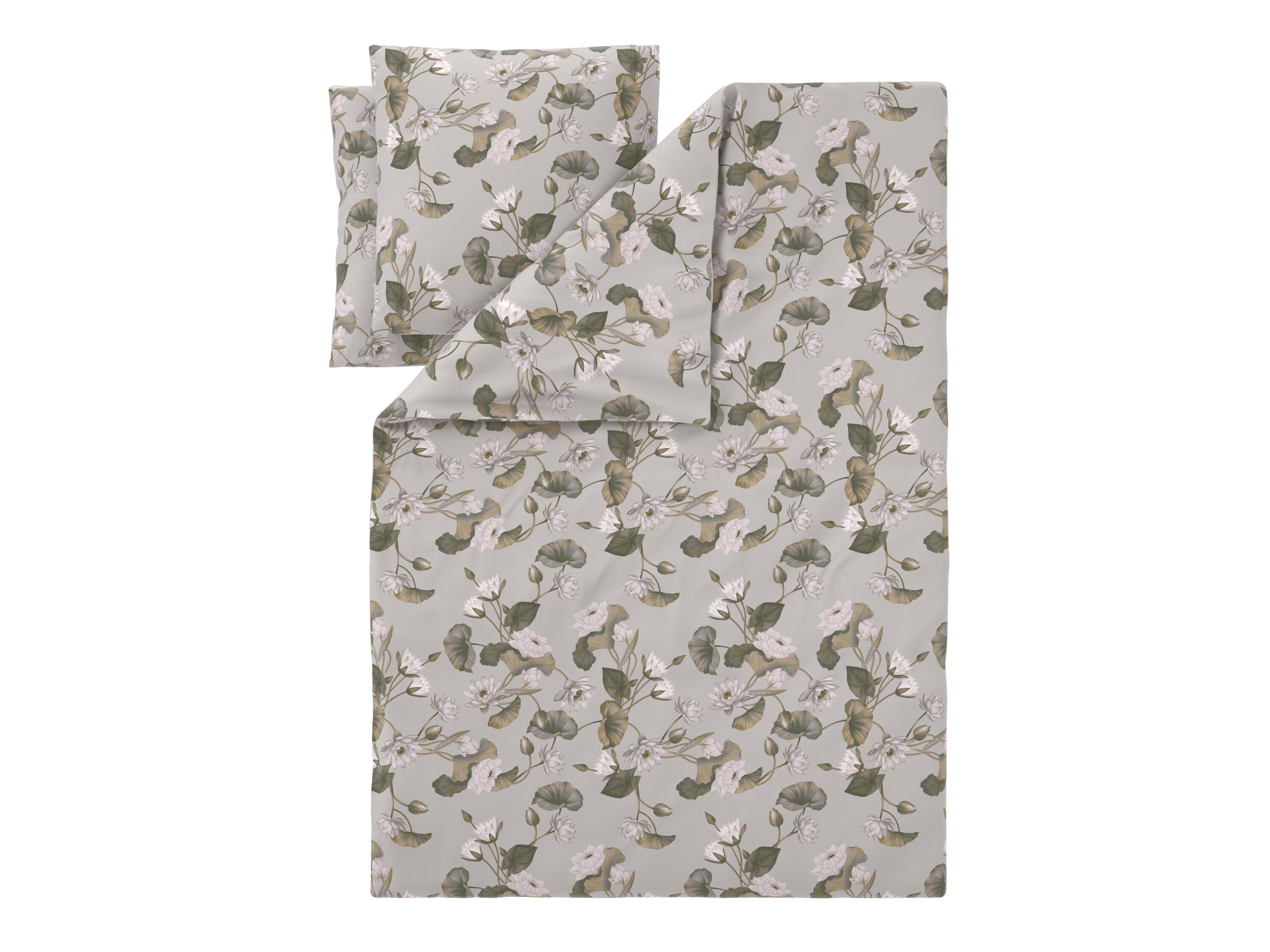 LIVARNO Satijnen dekbedovertrek 200 x 200 cm (Bloemen/beige) - 4052916944950